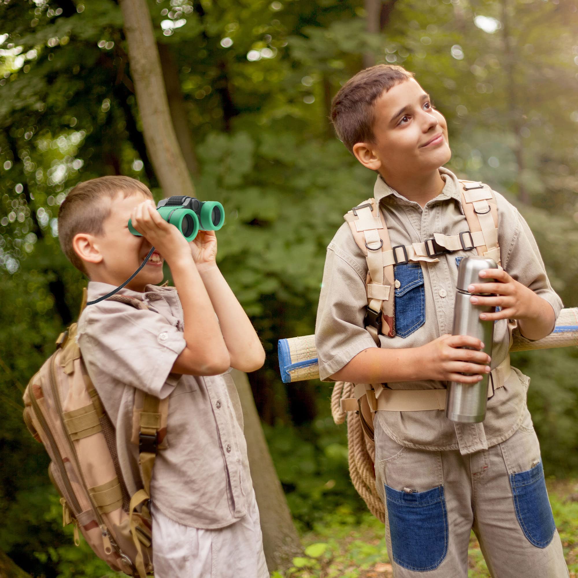 Cagemoga 4 Pack Kids Binoculars 4X30 Binoculars For Kids Mini Compact Binocuolar Toys Shockproof Small Telescope For Bird Watching Camping Outdoor Play