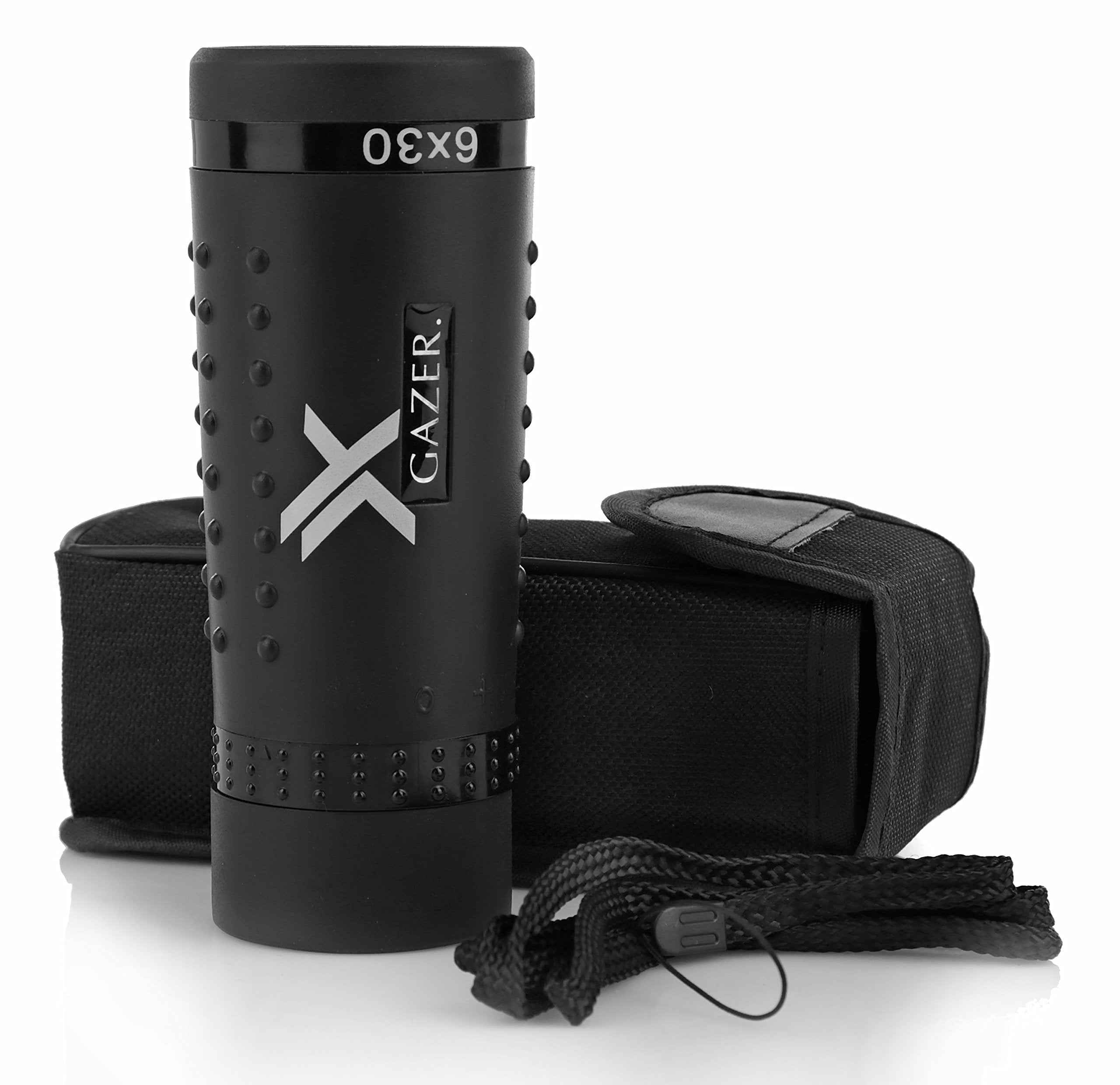 Xgazer Optics 6X30 Bird Watching Grip Scope Monocular, Hunting And Surveillance, Handheld Telescope, Wide And Clear Views, Best Optical Glass, Cloth, Neck Strap & Case Are Included