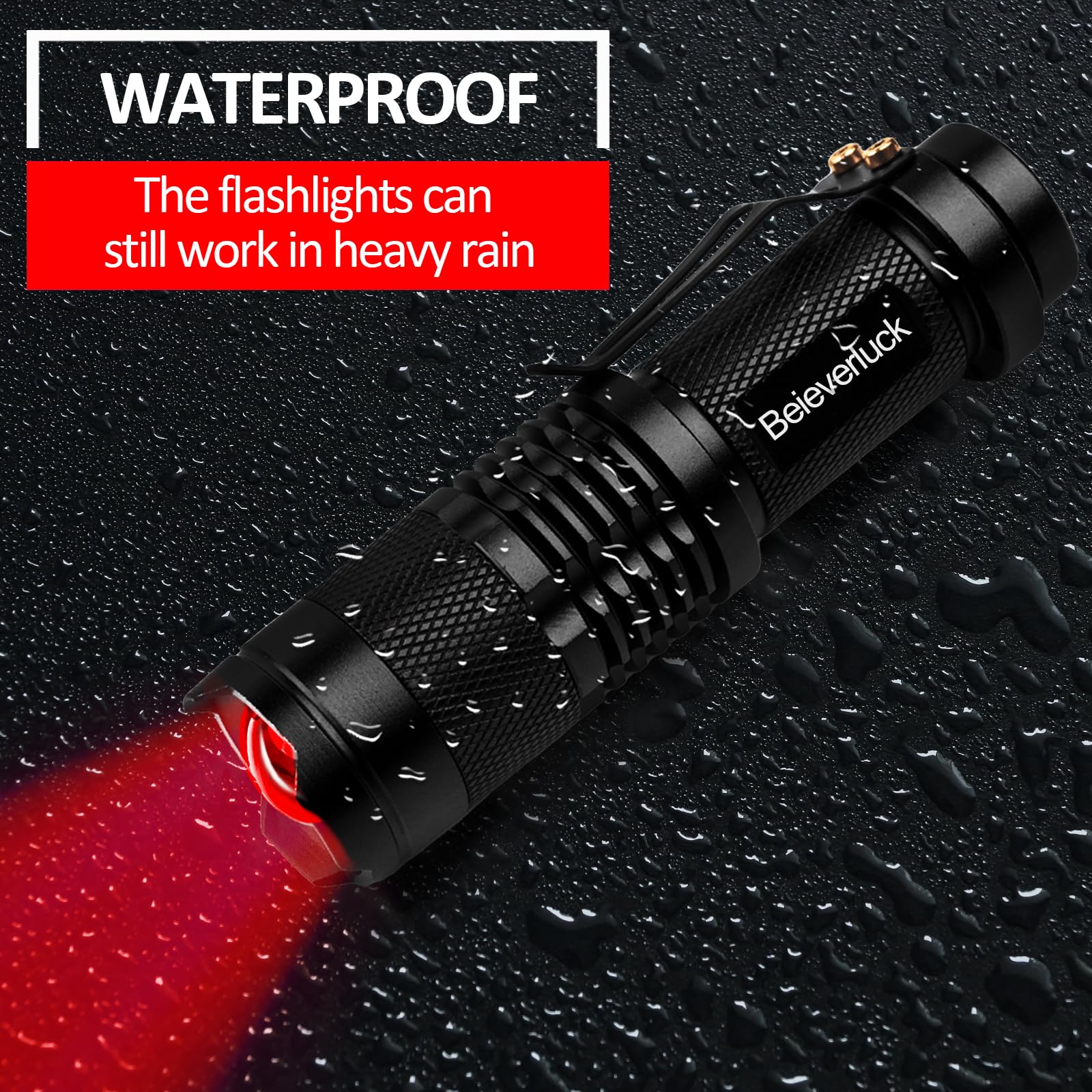 Beieverluck 10 Pack Red Light Flashlight 3 Modes Red Led Flashlight Scalable Red Light Torch With Clip For Hunting Astronomy Night Observation And Outdoor Activities