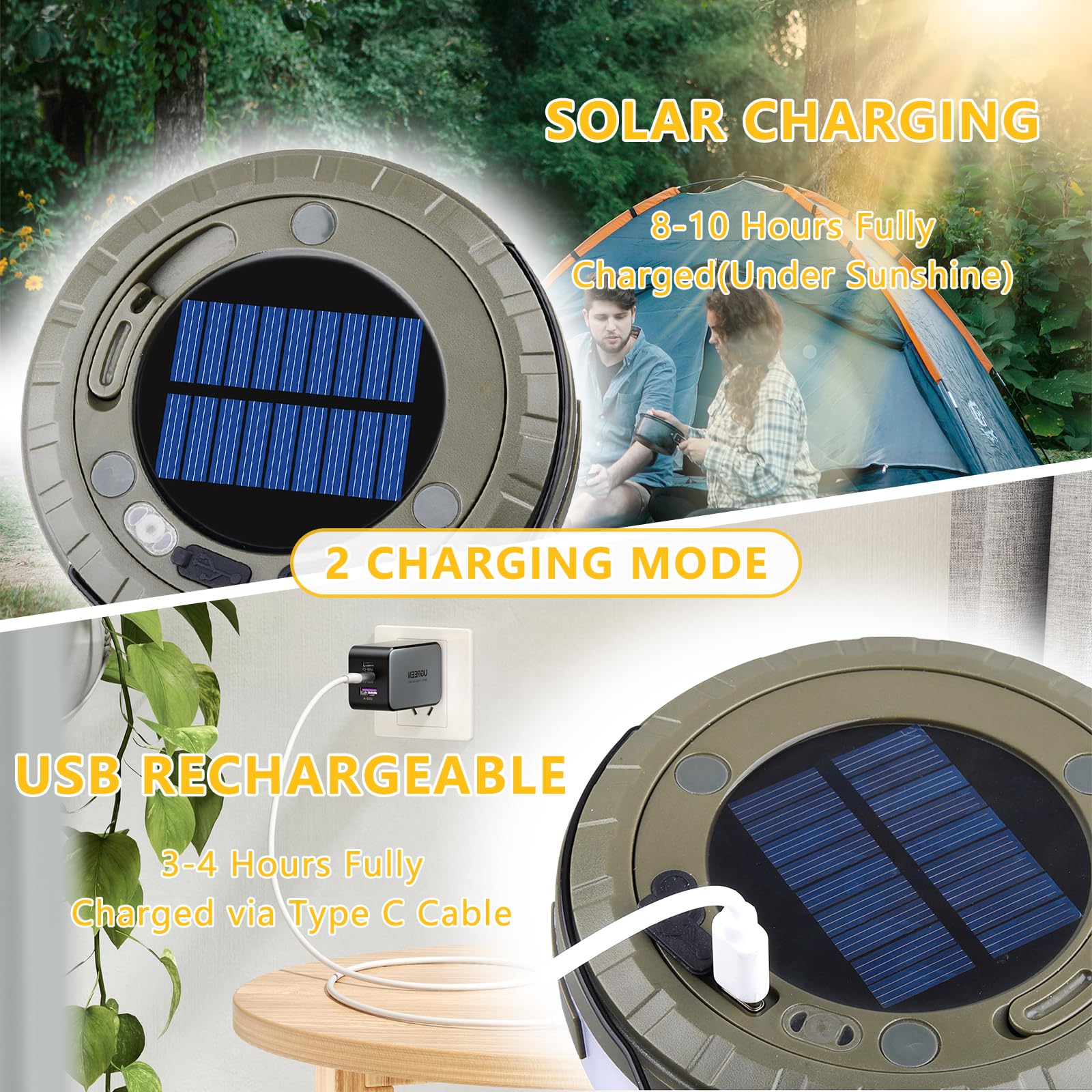Yavozokl Rechargeable Solar Camping Lights - 32.8Ft Waterproof Led String Lights With 5 Modes, Quick 30S Recovery, Easy Roll-Up For Tents, Patios, Festivals,Enhances Camping Atmosphere