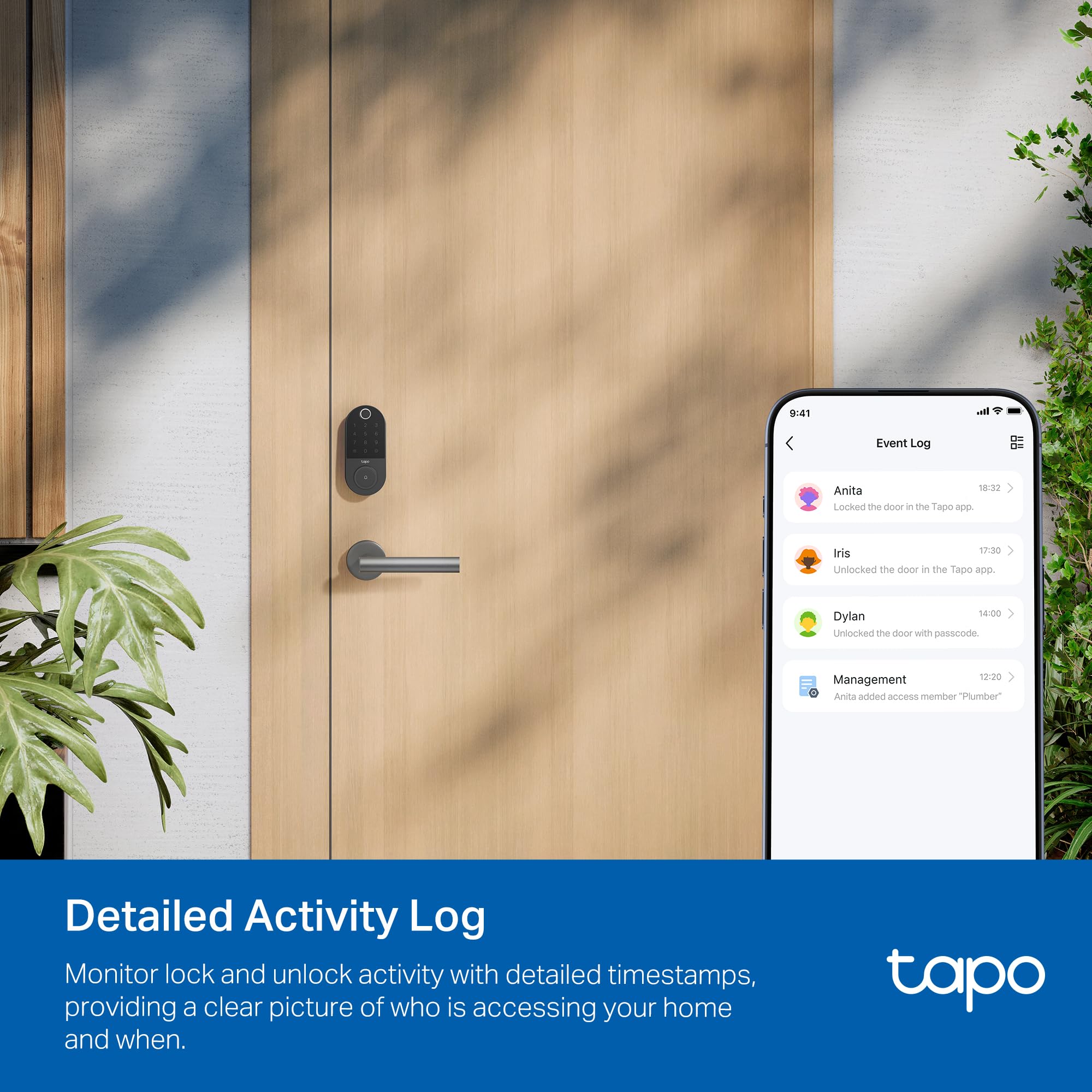 Tapo Tp-Link Smart Door Lock, Deadbolt  Keyless Entry, Fingerprint Recognition, Touchscreen Keypad & In-App Monitoring With Scheduled Access  1-Year Rechargeable Battery  Bhma Grade 2  Dl110