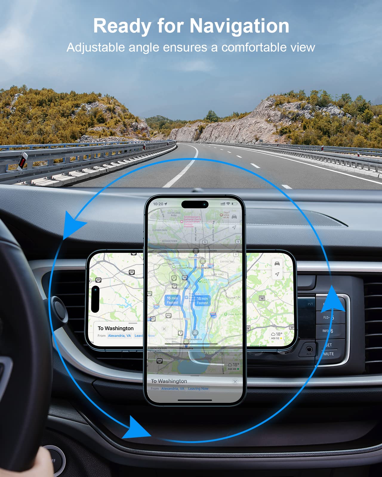 Weetla Fits Iphone Magsafe Car Mount Charger,Magnetic Wireless Car Charger For Air Vent Mount Compatible With Iphone 14/13/12 Series And Magnetic Cases,Black