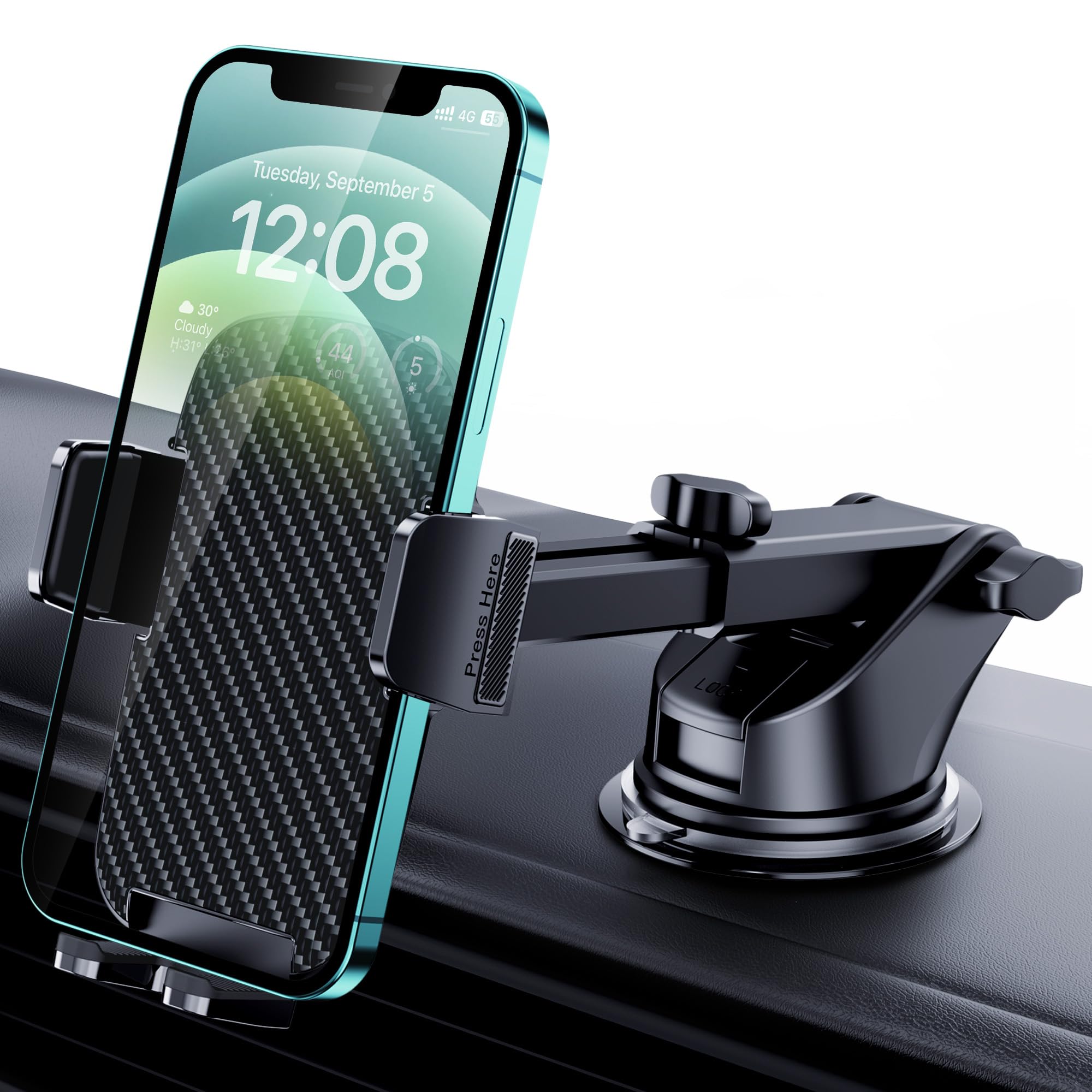 Fesiyoye Car Phone Mount [Washable & Reusable Suction] Phone Stand For Car Phone Holder Mount Dashboard Windshield Accessories Automobile Cell Phone Holder For Iphone Smartphone Universal Cradles