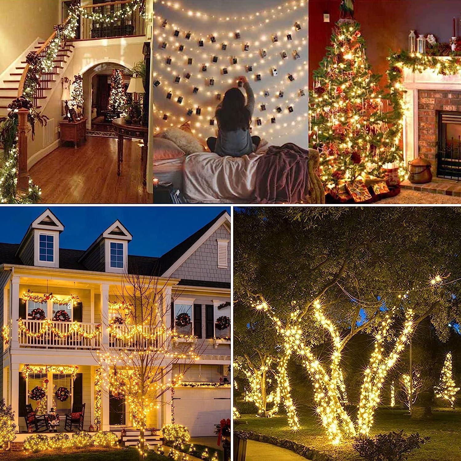 Toodour Solar Christmas Lights, 72Ft 200 Led 8 Modes Outdoor Christmas String Lights, Waterproof Solar Fairy Lights For Christmas Tree, Fence, Holiday, Party, Balcony, Christmas Decor - Warm White