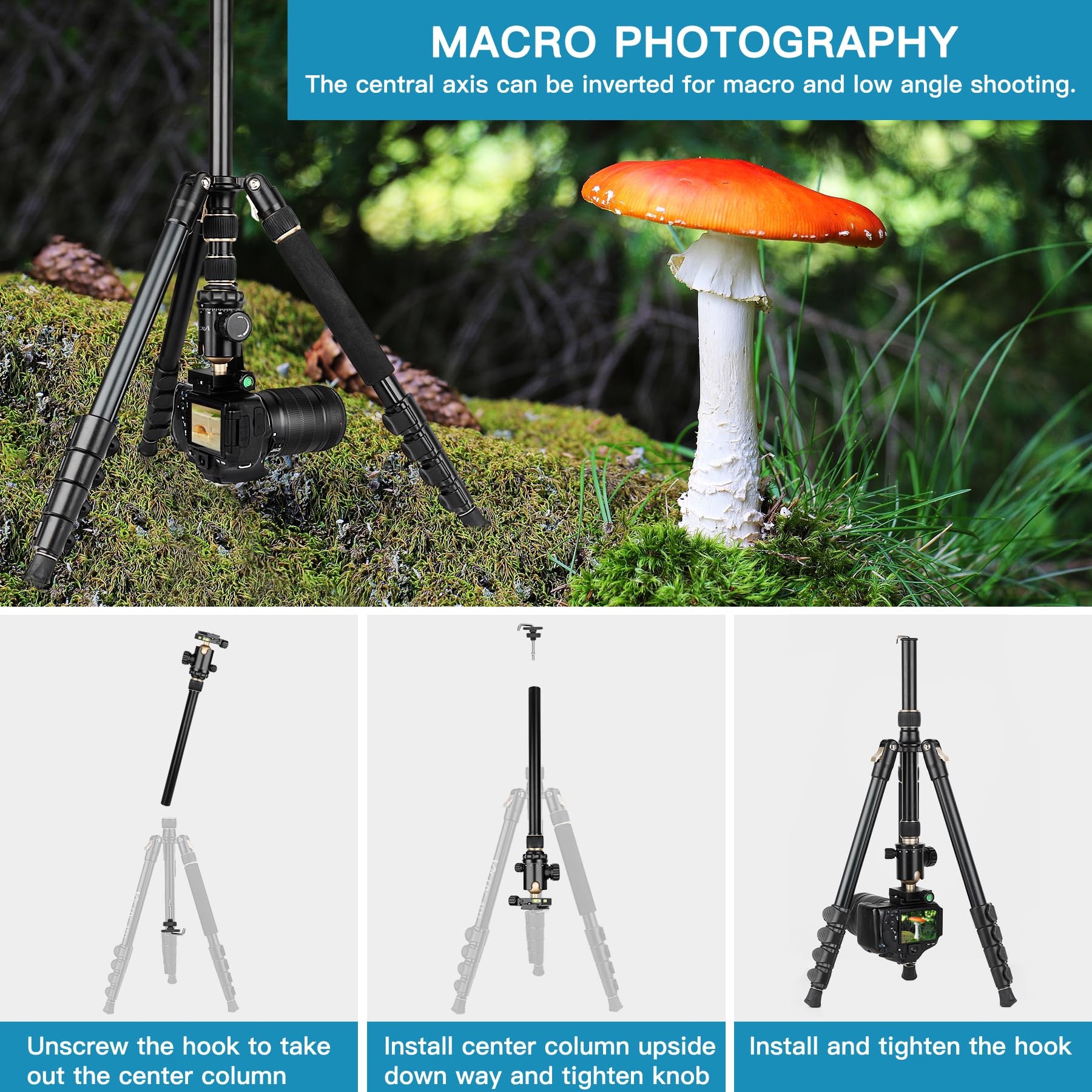 Victiv Professional Dslr Tripod For Photography - Tall, Lightweight & Heavy Duty - Spotting Scopes, Telescope & Binoculars - Compact Complete Tripod Unit