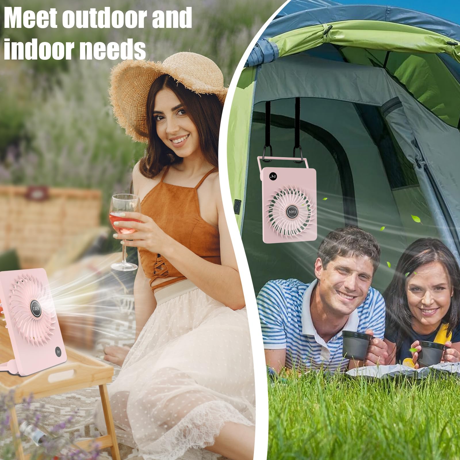 Desk Fan, 5.5 Inch Personal Fan Rechargeable With 180° Foldable, 5 Speeds Ultra Quiet Table Fan