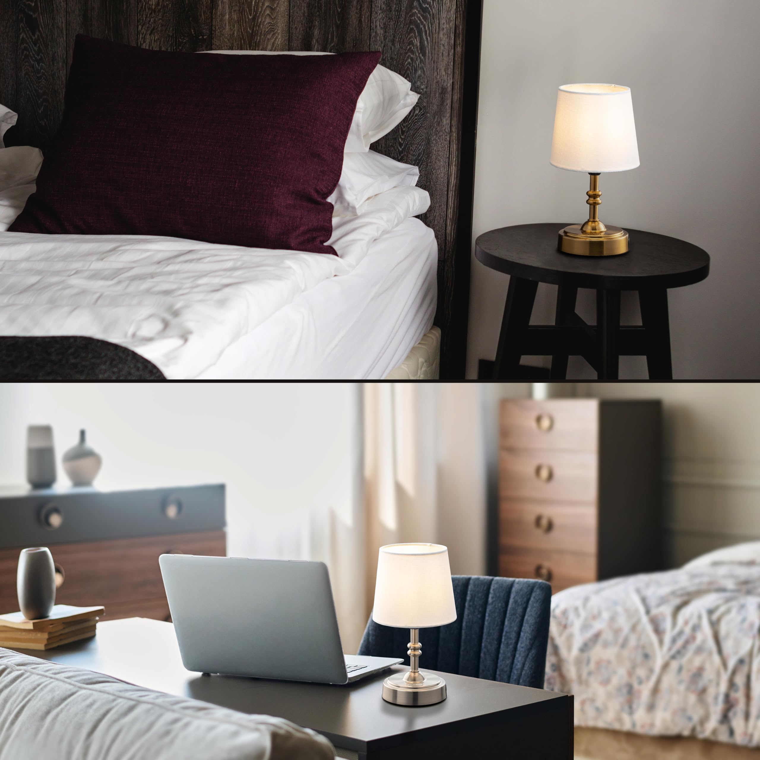 O'Bright O’Bright Seraph Mini – Cordless Led Table Lamp With Dimmer, Built-In Rechargeable Battery, 3-Level Brightness, Patio Table Lamp, Bedside Night Lamp, Ambient Light For Restaurant, Antique Brass