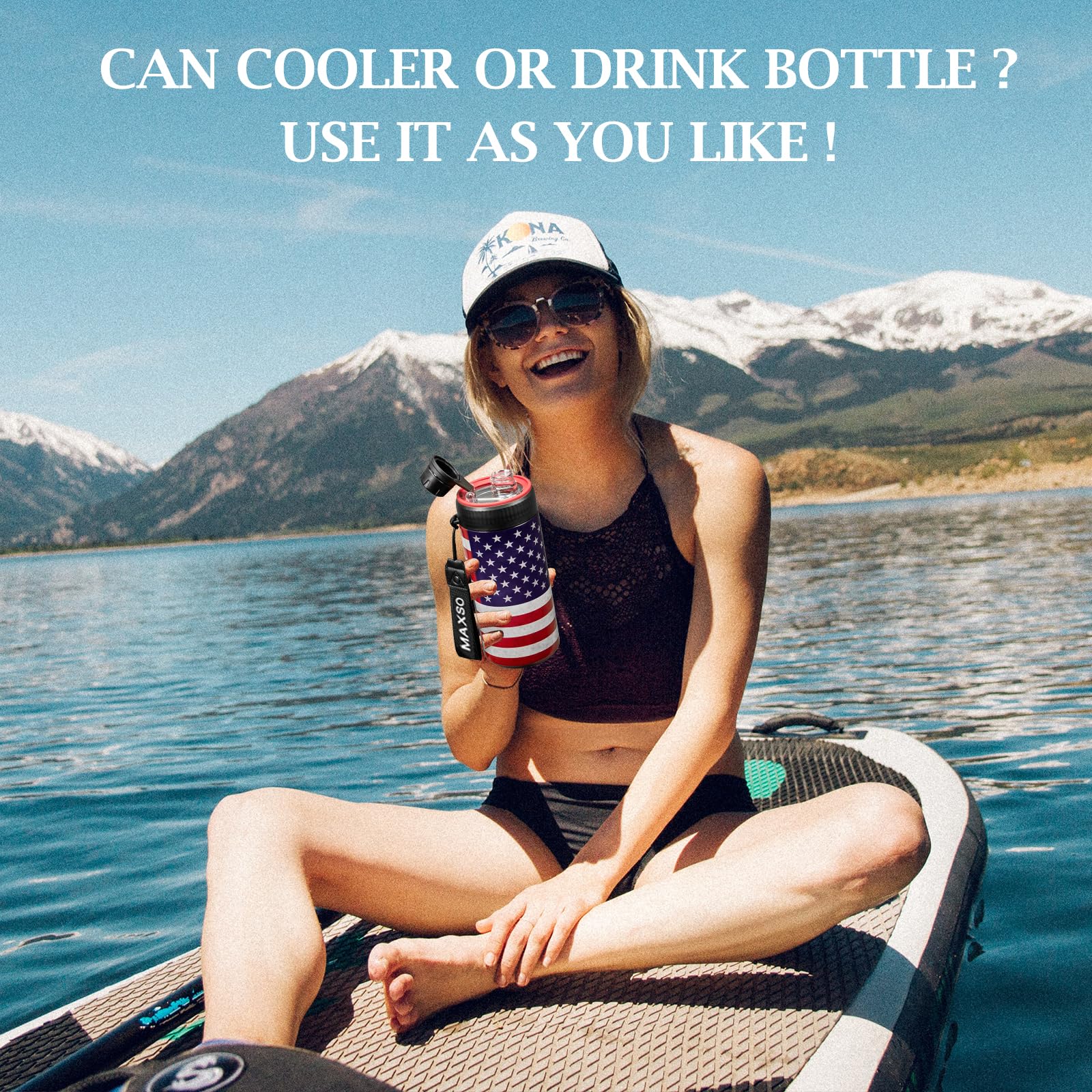 Maxso Sealed Can Cooler Fizz Lid Can Cover For 12 Oz Regular, Slim Skinny Cans & As Thermal Bottle