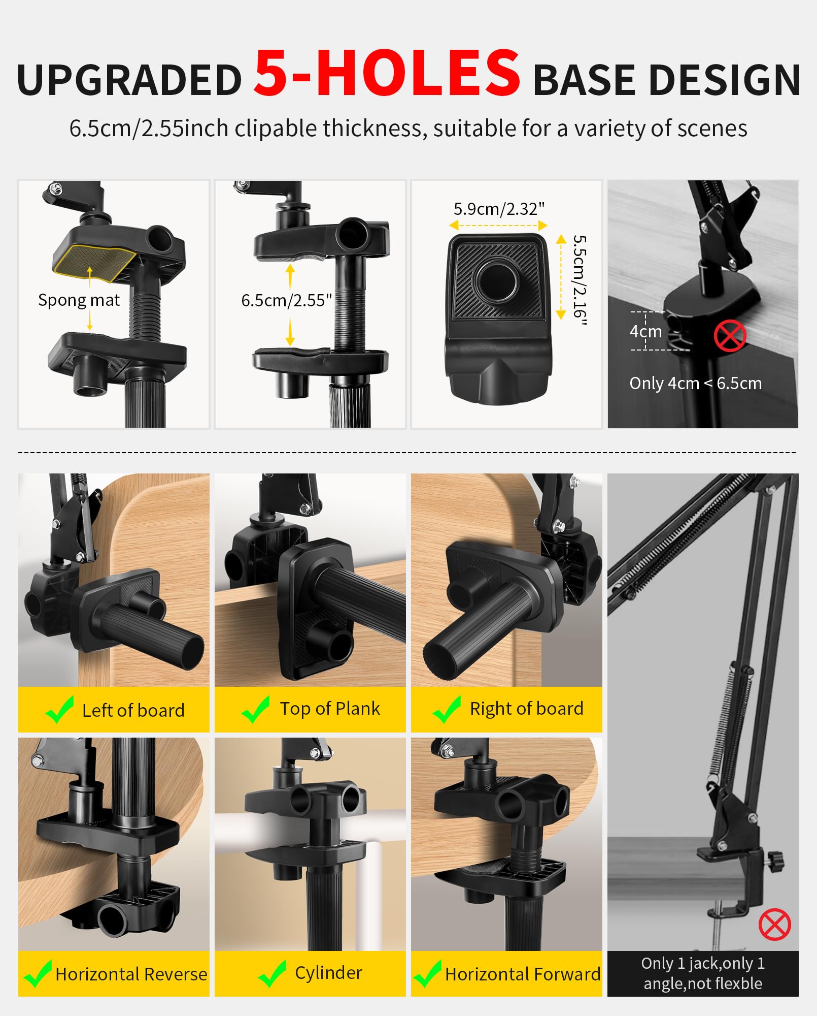 Lilanzo Overhead Camera Phone Mount, 10" Desk Ring Light For Computer, Overhead Tripod Phone Mount For Iphone Live Streaming/Laptop Conference/Chat/Makeup/Youtube/Tiktok/Vlog