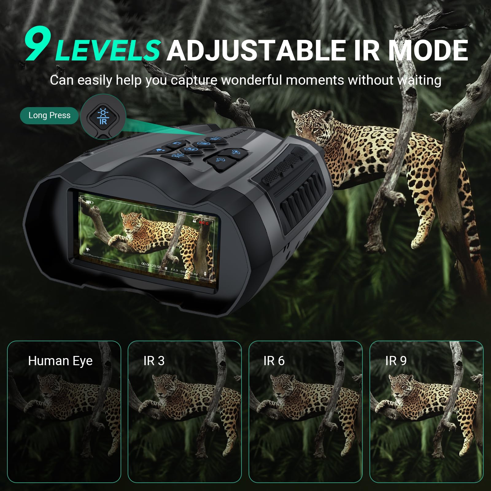 Akaoto Night Vision Goggles, 4K Full-Color Night Vision Binoculars, 128Gb Tf Card Can Save Photo And Vide, 3.5" Hd Screen And 1968Ft Viewing Range,10X Digital Zoom For Camping Hikingand Travel -(Black)