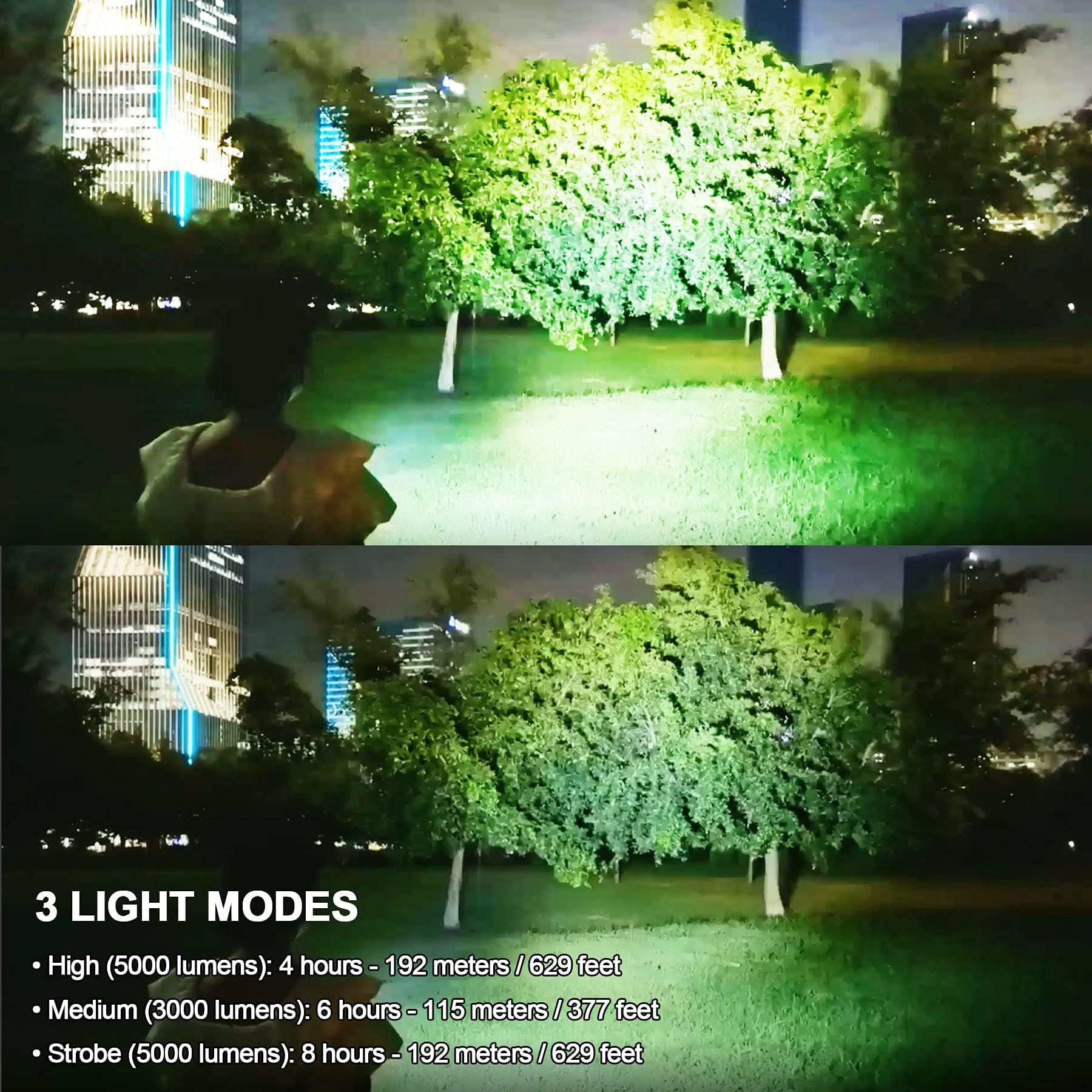 Vastfire Rechargeable Flashlights High Lumens Zoomable  Best Floodlight Spotlight Strobe Light Lanterns Brightest Flashlight For Home Camping Power Outage Cars
