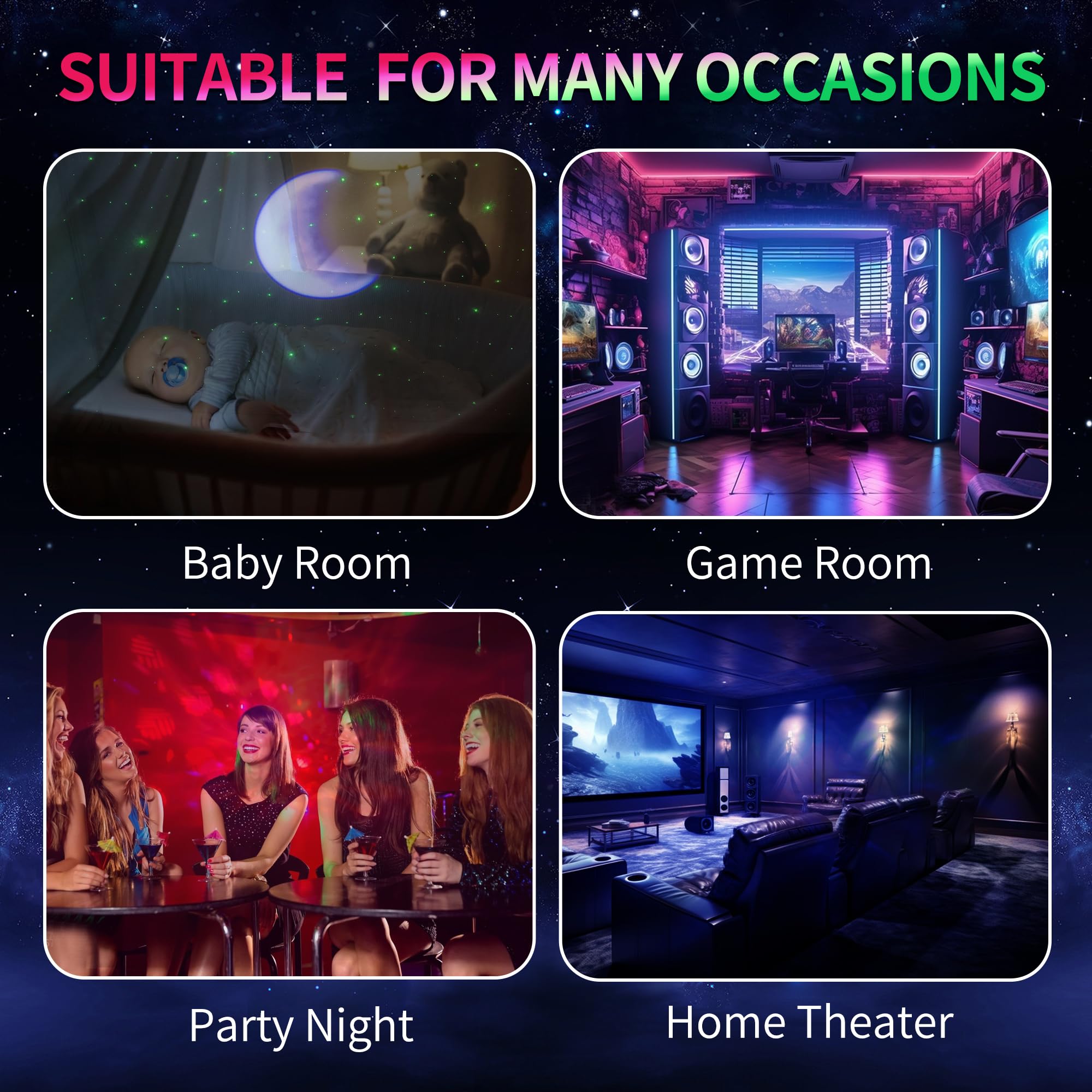 Luxonic Star Astronaut Projector Light With Bluetooth Speaker, Galaxy Moon Nebula Ceiling Night Light, Remote Control, For Kids Adults For Bedroom, Christmas, Birthdays, Valentine'S Day