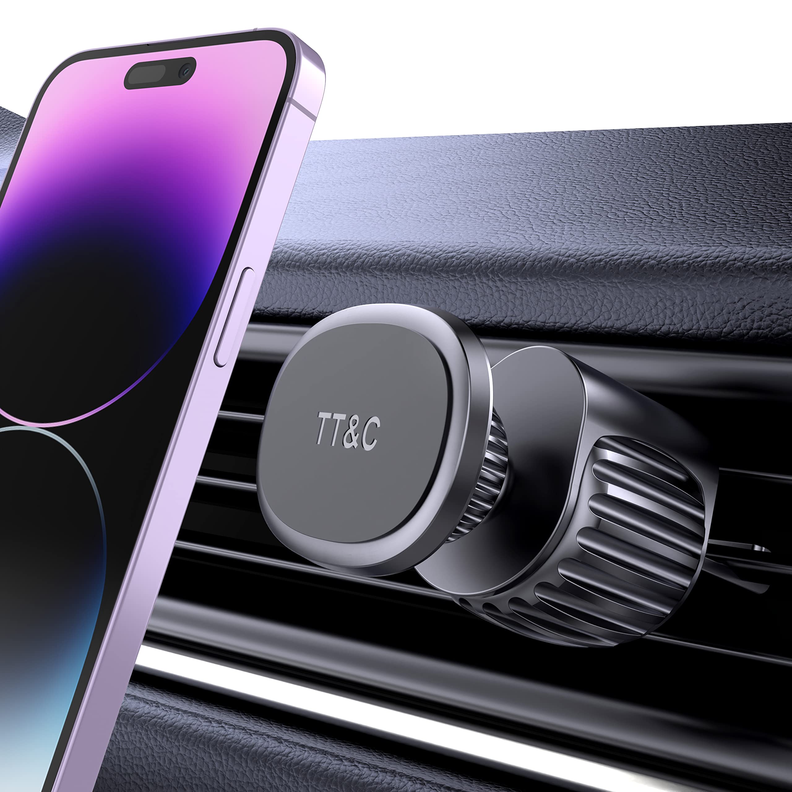 Tt&C Phone Holder For Car Universal Magnetic N52 6Pc Air Vent Phone Mount For Car, 360° Adjustable Super Strong Magnet For Iphone, Galaxy, Google Pixel And Other Smartphones