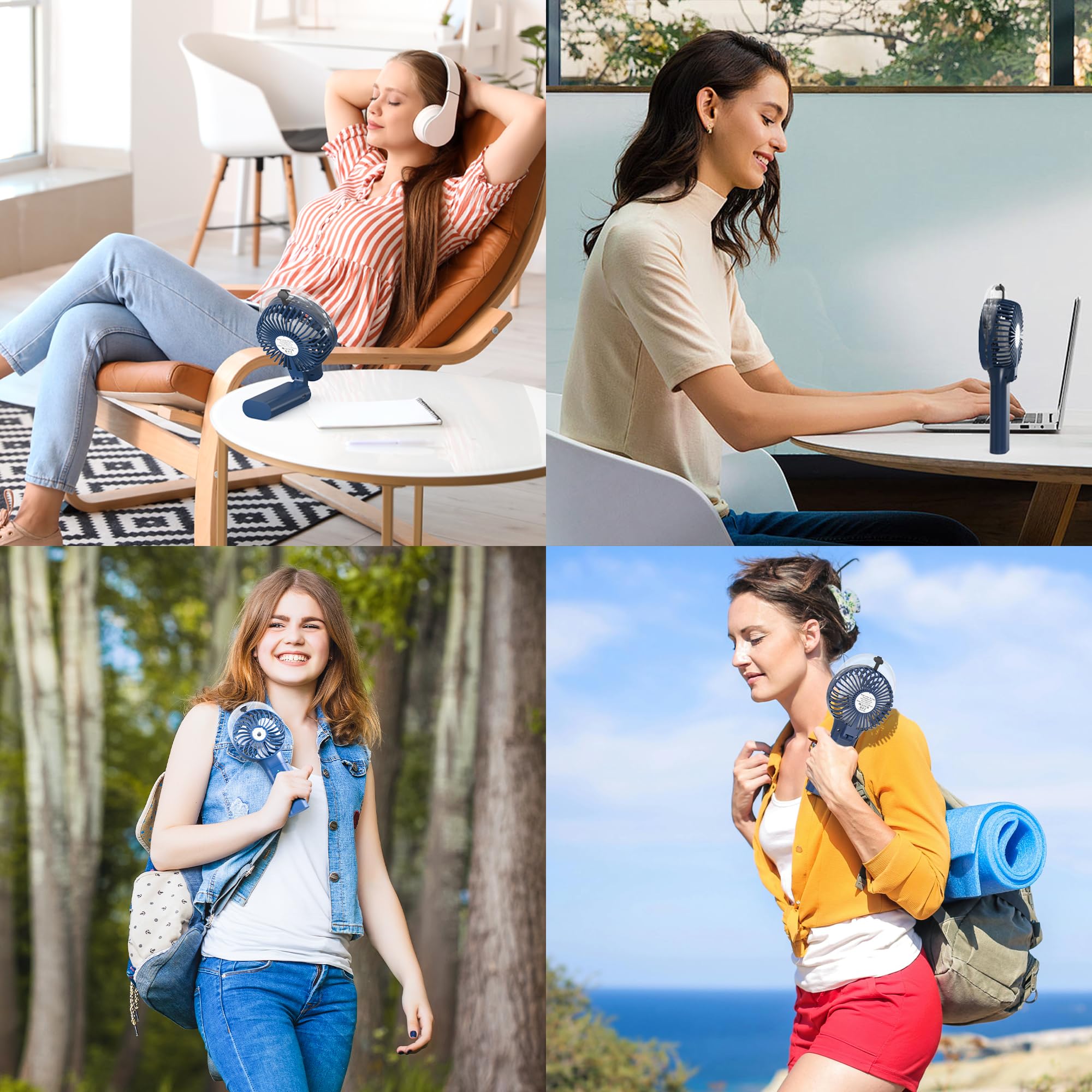 Comlife Portable Handheld Misting Fan, 3000Mah Rechargeable - Up To 10H Cooling & 1H Misting