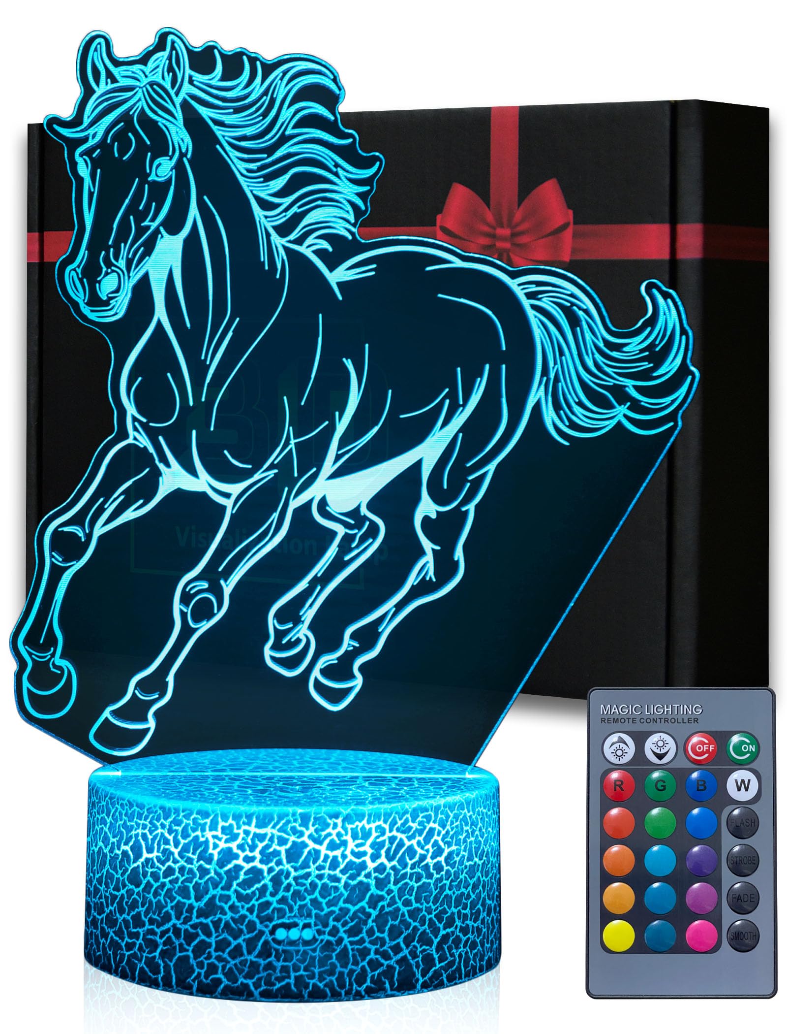 Arerg Horse For Girls, Horse Decor Lamp With Remote, 16 Colors Changing Horse Night Light For Bedroom, Kids Women Birthday Xmas Horses