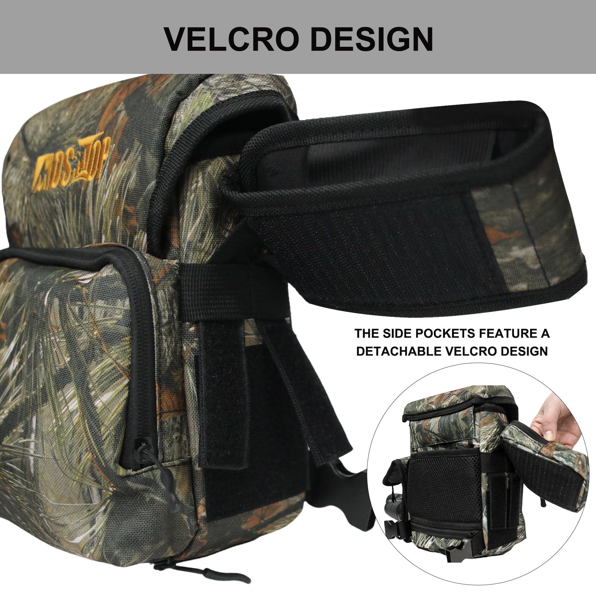 Mdstop Binocular Harness Chest Pack, Bino Case With Rangefinder Pouch, Bino Harness, Binocular Chest Pack, Bino Bag For Bird Watching,Hunting,Hiking,Shooting (Pine Needle Camo)