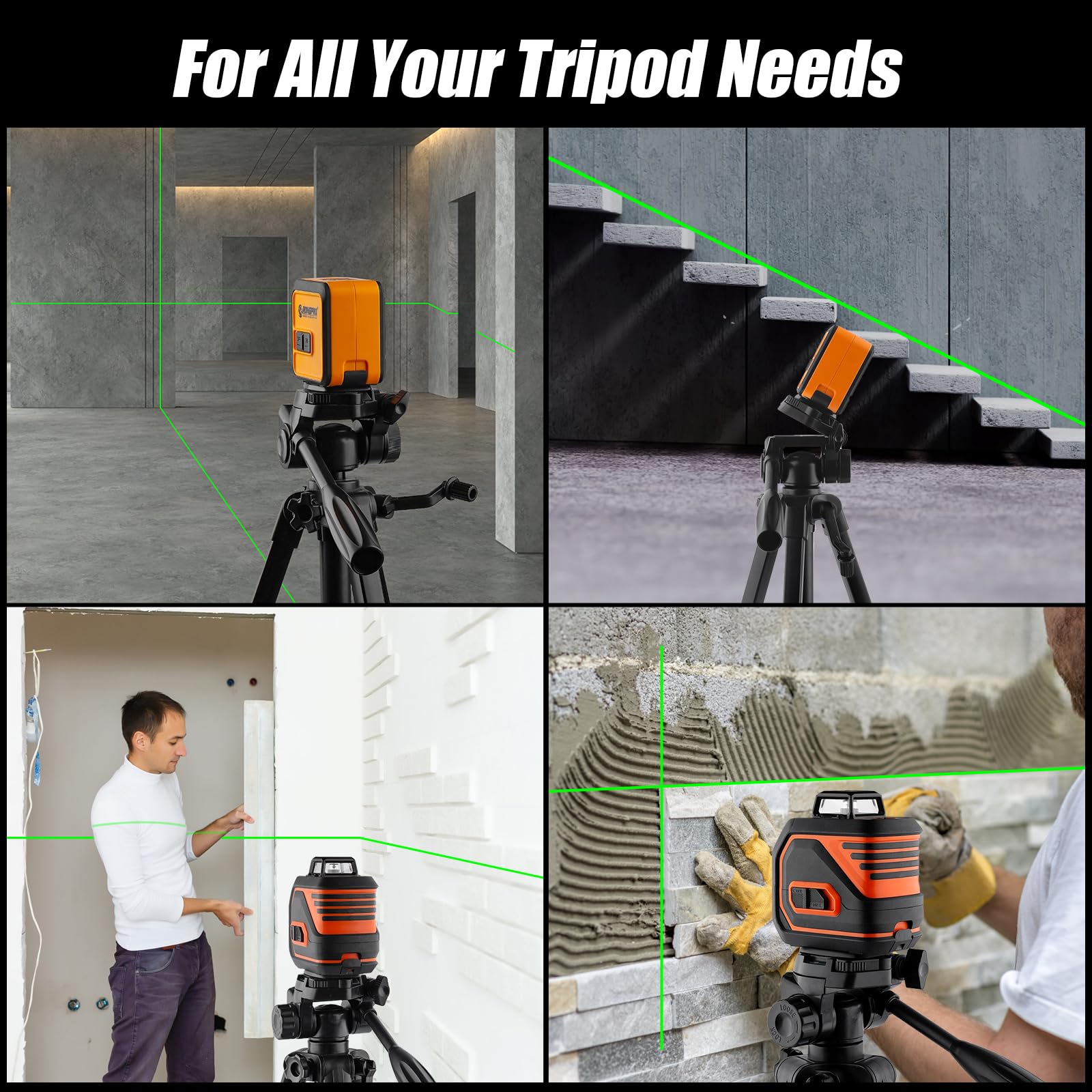 Vnw 47Inch Tripod With Bubble Level And Quick Release Plate,1/4"-20 Screw Mount - Compatible With Laser Level And Camera