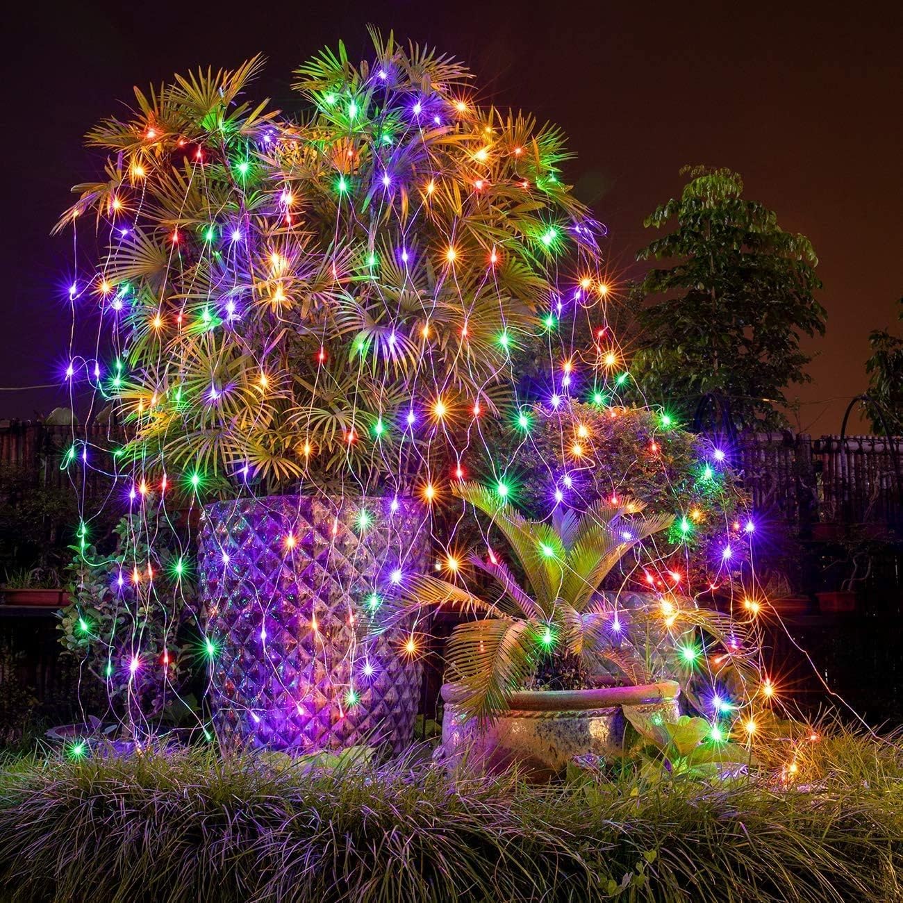 Anycosy 390 Led Christmas Net Lights,13X5Ft Mesh String Lights,8 Modes Waterproof Outdoor Mesh Fairy Lights For Xmas Trees, Bushes, Wedding, Garden (Multicolor)