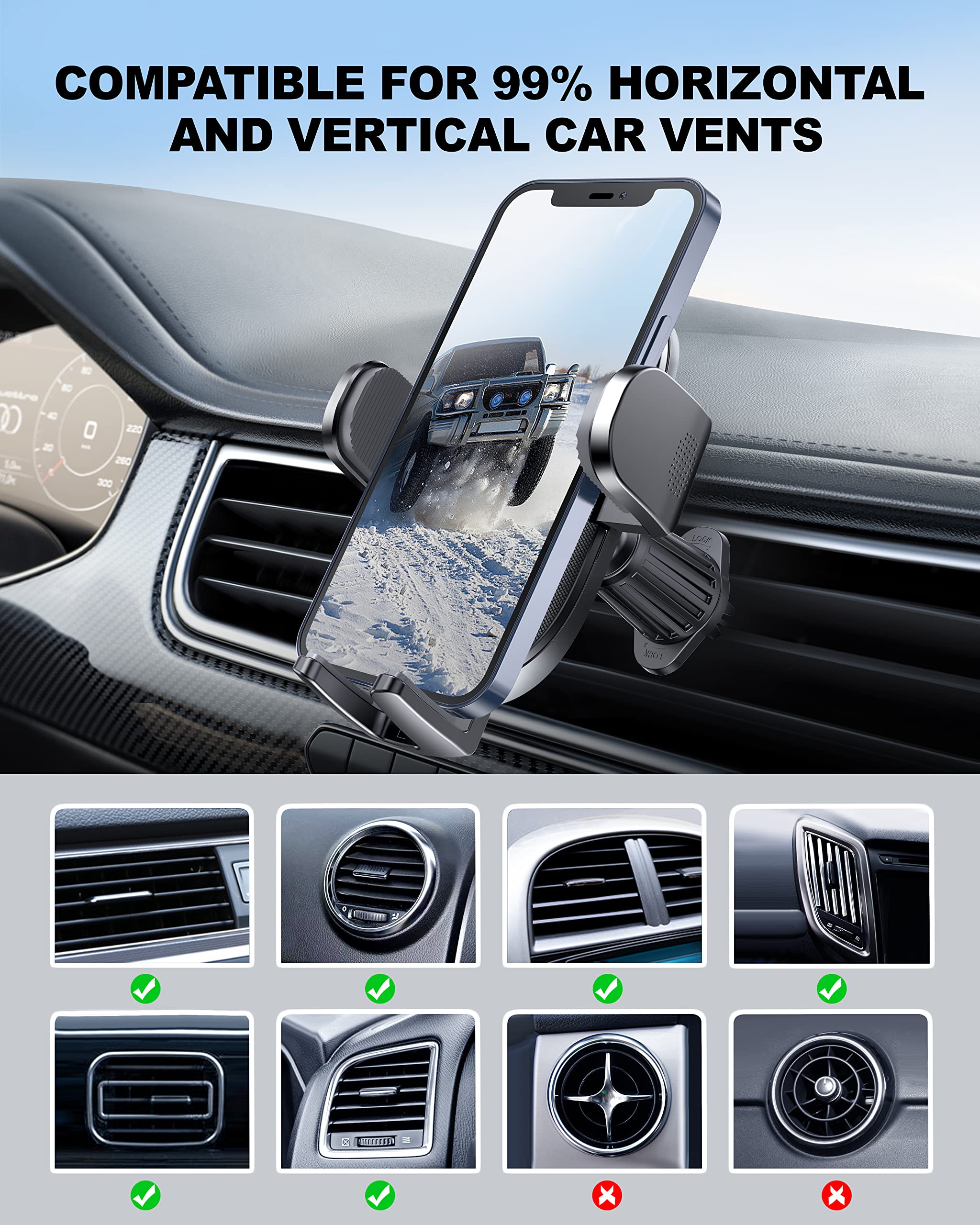 Guanda Technologies Co., Ltd.  Phone Holders For Your Car, Universal Cell Phone Mount Holder, Hands  Automobile Mobile Phone Stand, 360° Adjustable Air Vent Cradles Car Accessories For Iphone And Smartphone