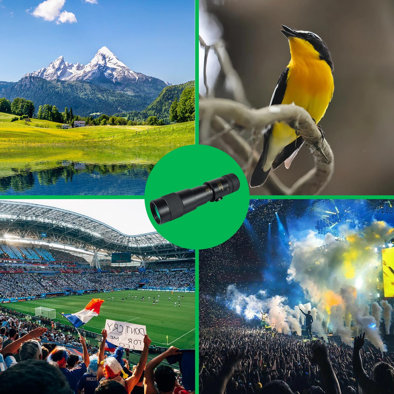 Komire Monocular Telescope 10×300-40, Compatible For Mobile Phones Compact Monoculars With Bak4 High-Transparency Prism Fmc Coating For Bird Watching Camping Hiking