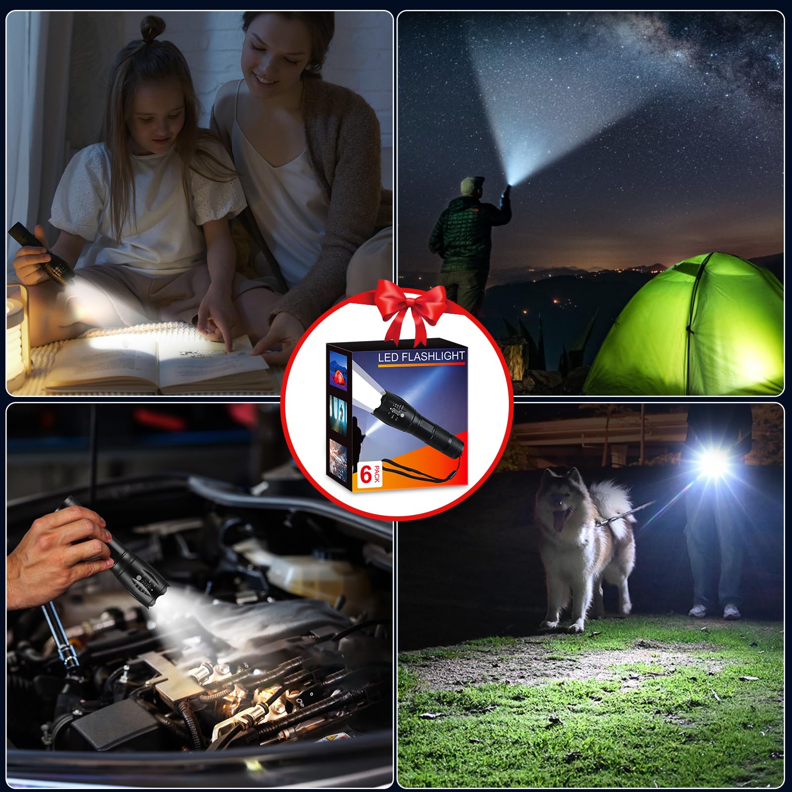 Staaricc 6Pack Led Flashlights High Lumens, 5Mode Tactical Flashlight For Home, Small Flashlights Powerful, Pocket Flashlight Bright, Adjustable Torch Light, Mini Flash Light For Emergencies Camping Outdoor