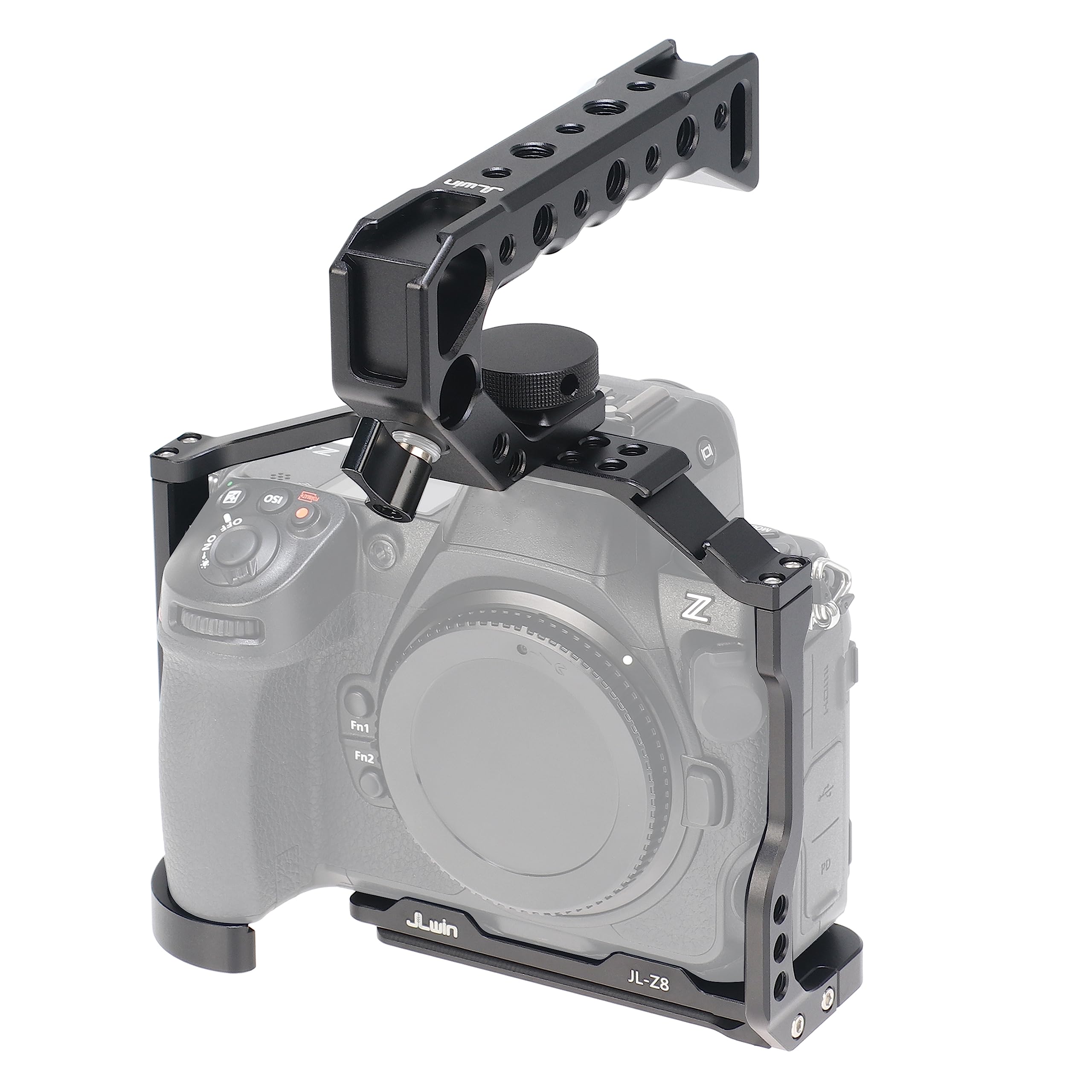 Fotga Z8 Camera Cage Stabilizer Bracket + Top Handle For Nikon Z8 Mirrorless Camera Video Making Filmmaking Compatible Arca Swiss Tripod Ball Head