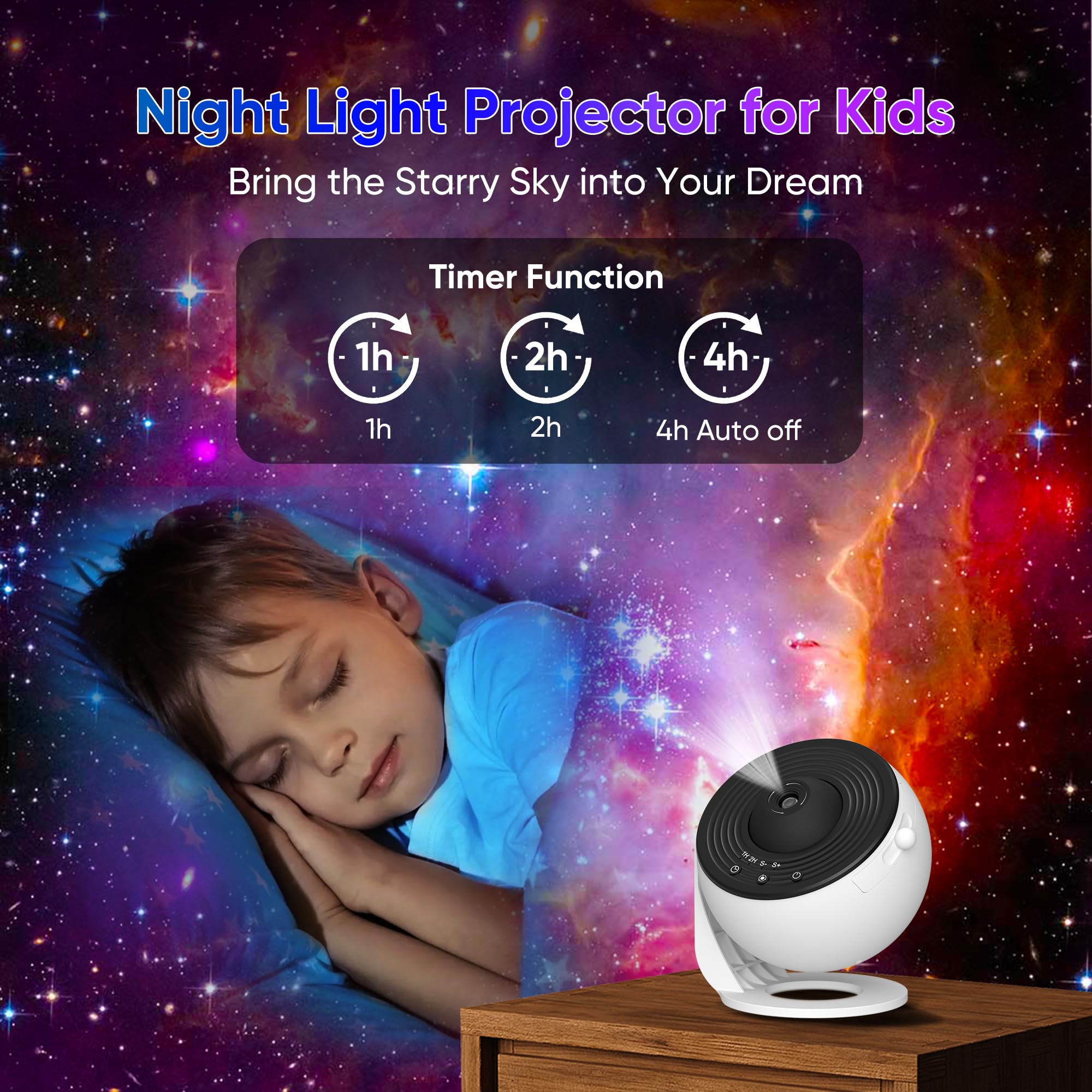 Xeefeel Galaxy Projector For Bedroom, 13 In 1 Hd Star Projector Galaxy Light, 360° Rotating Planetarium Projectors With Timer And Simple 3 Button Control For Kids, Ceiling, , Room Decor