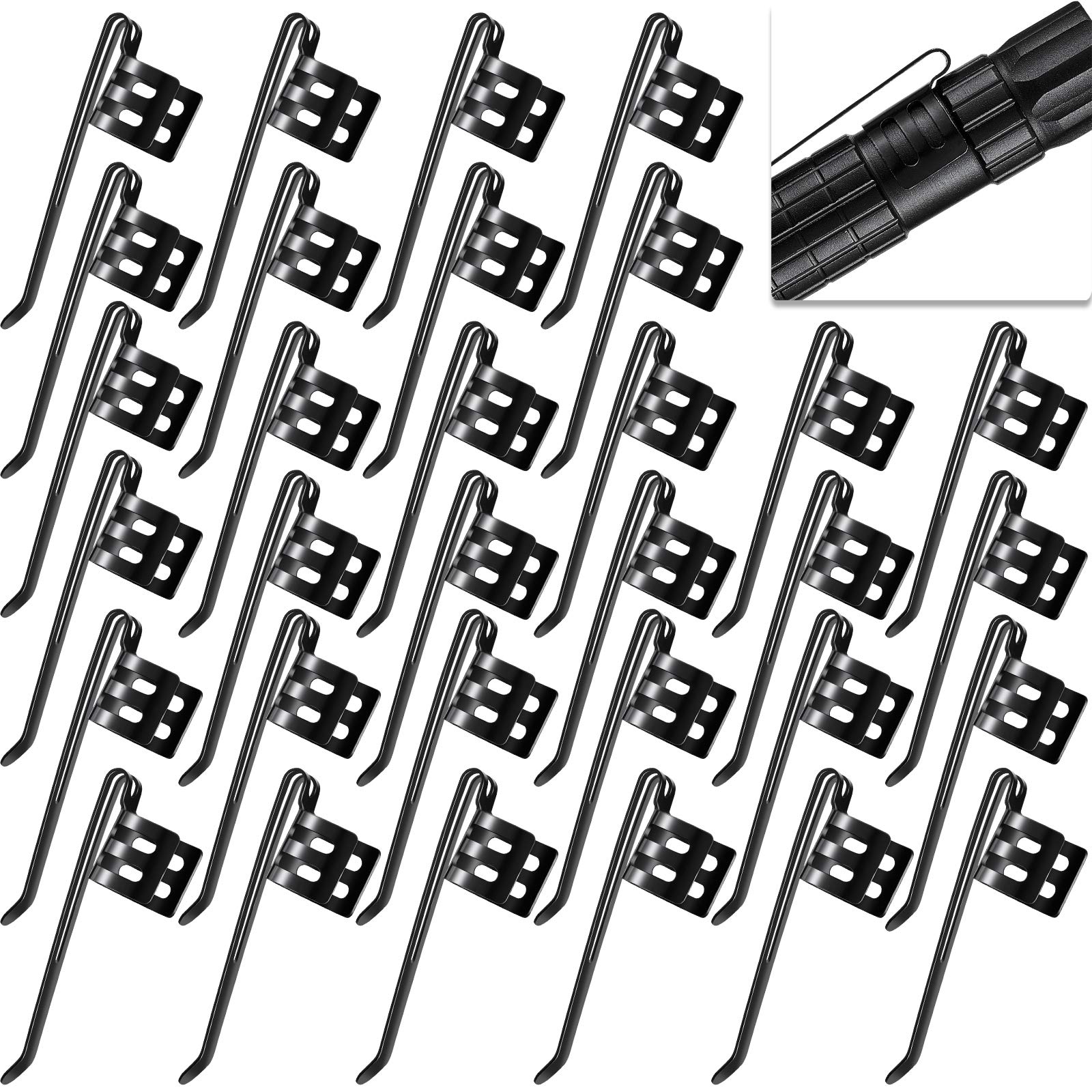Outus Flashlight Pocket Black Clip Removable Accessory Penlight Replacement Parts For Flashlights Keychain Lights (40)
