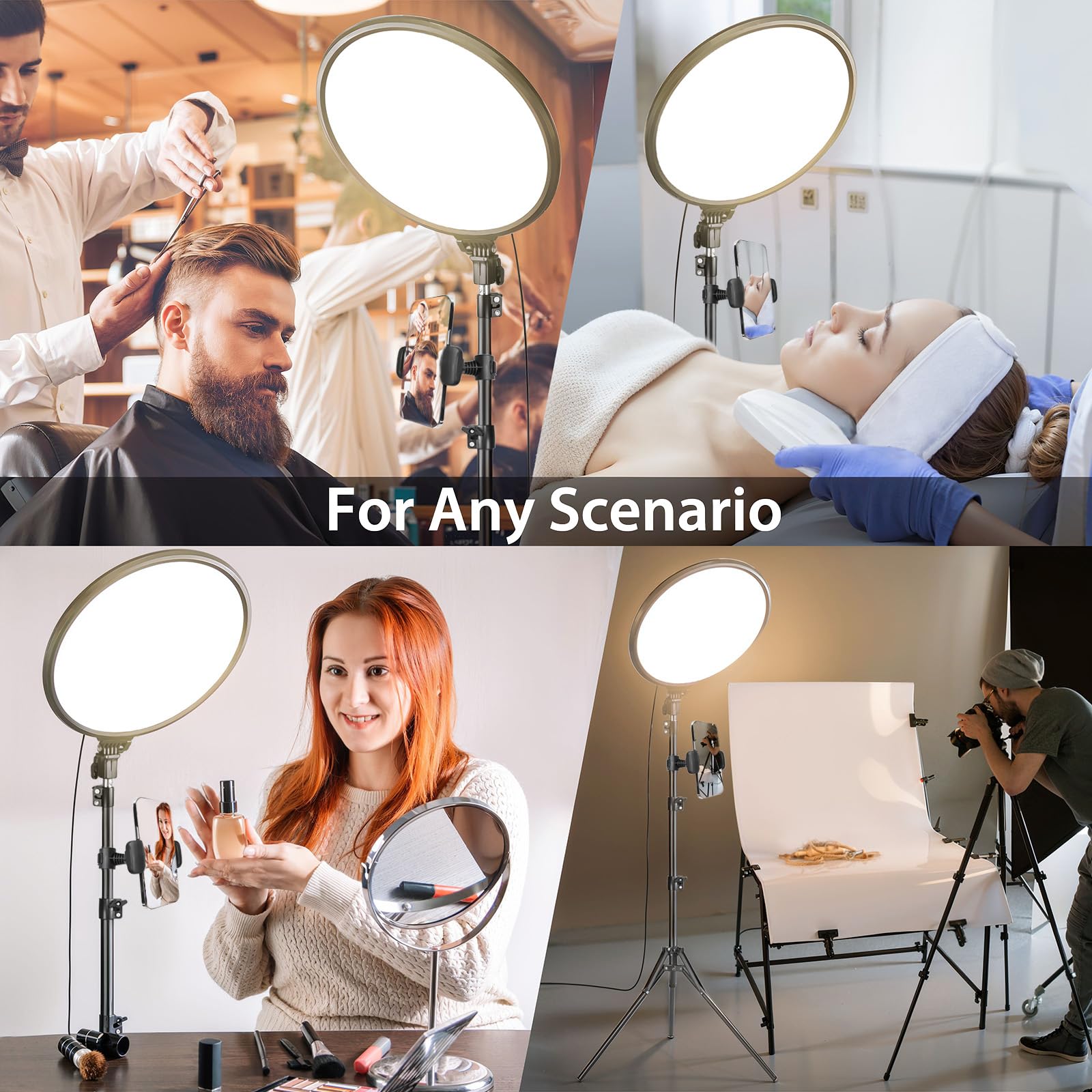 Mactrem 14’’ Large Ring Light With 71" Tripod Stand/Phone Clip,Lcd Display 40W 6000K Full-Screen Selfie Ring Light For Live Stream, Youtube, Tiktok, Video Recording, Makeup,Barber,Tattoo,Photography