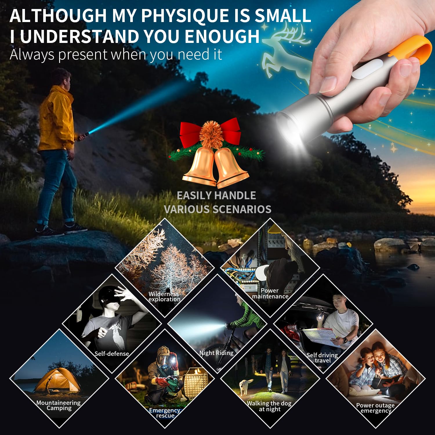 Sursnong X723 Led Flashlights With 3000 High Lumens - Bright Zoomable Rechargeable Flashlights With 9 Modes For Home, Ipx6 Waterproof Small Flashlight For Emergencies, Camping, Hiking And Outdoor Use