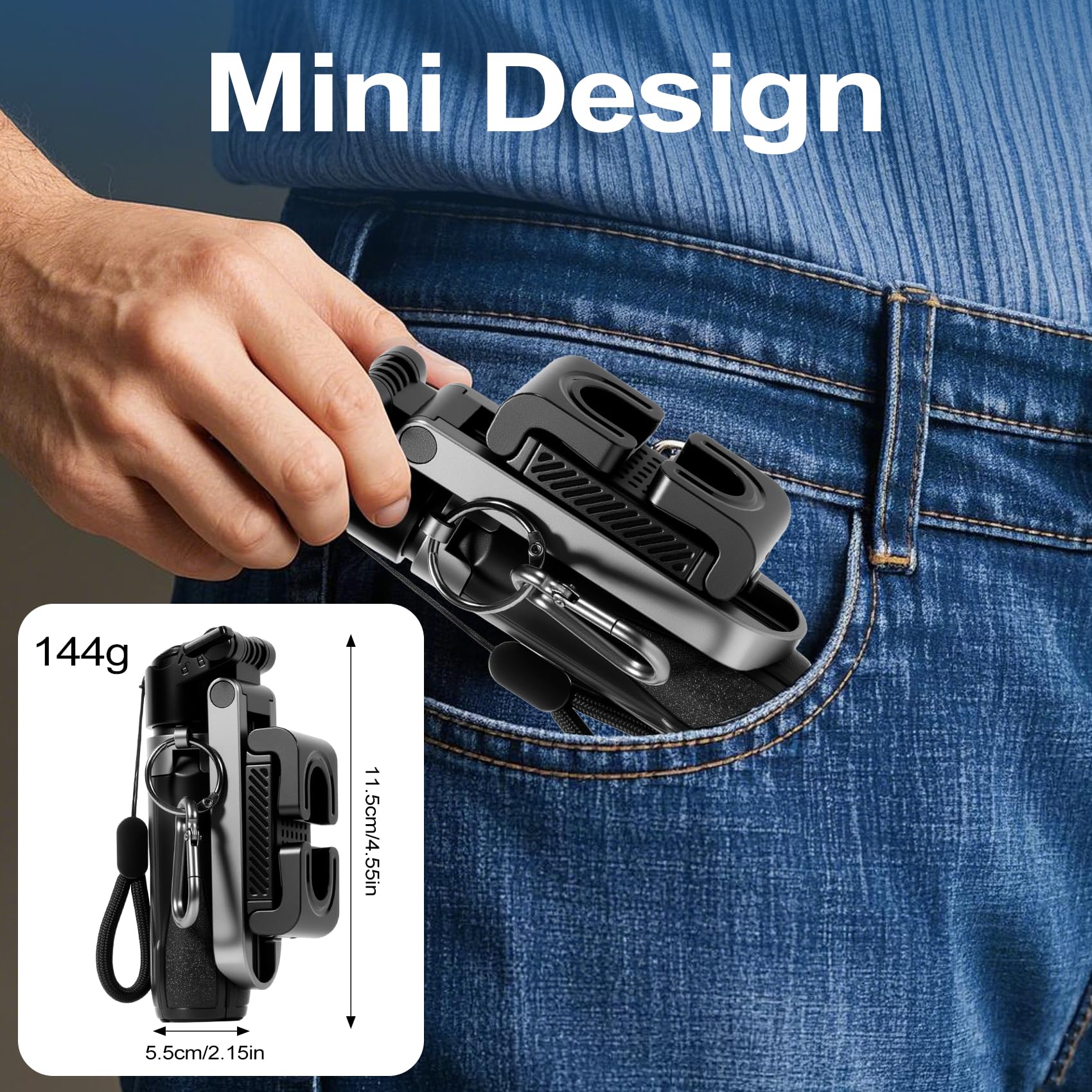 Davidlinlin 3-In-1 Mini Phone Tripod, Selfie Stick And Phones Holder, Tripods Phone With Remote Control, Lightweight Travel Tripod With 2 Lights, Compatible With 4-7 Inch Ios/Android Phones