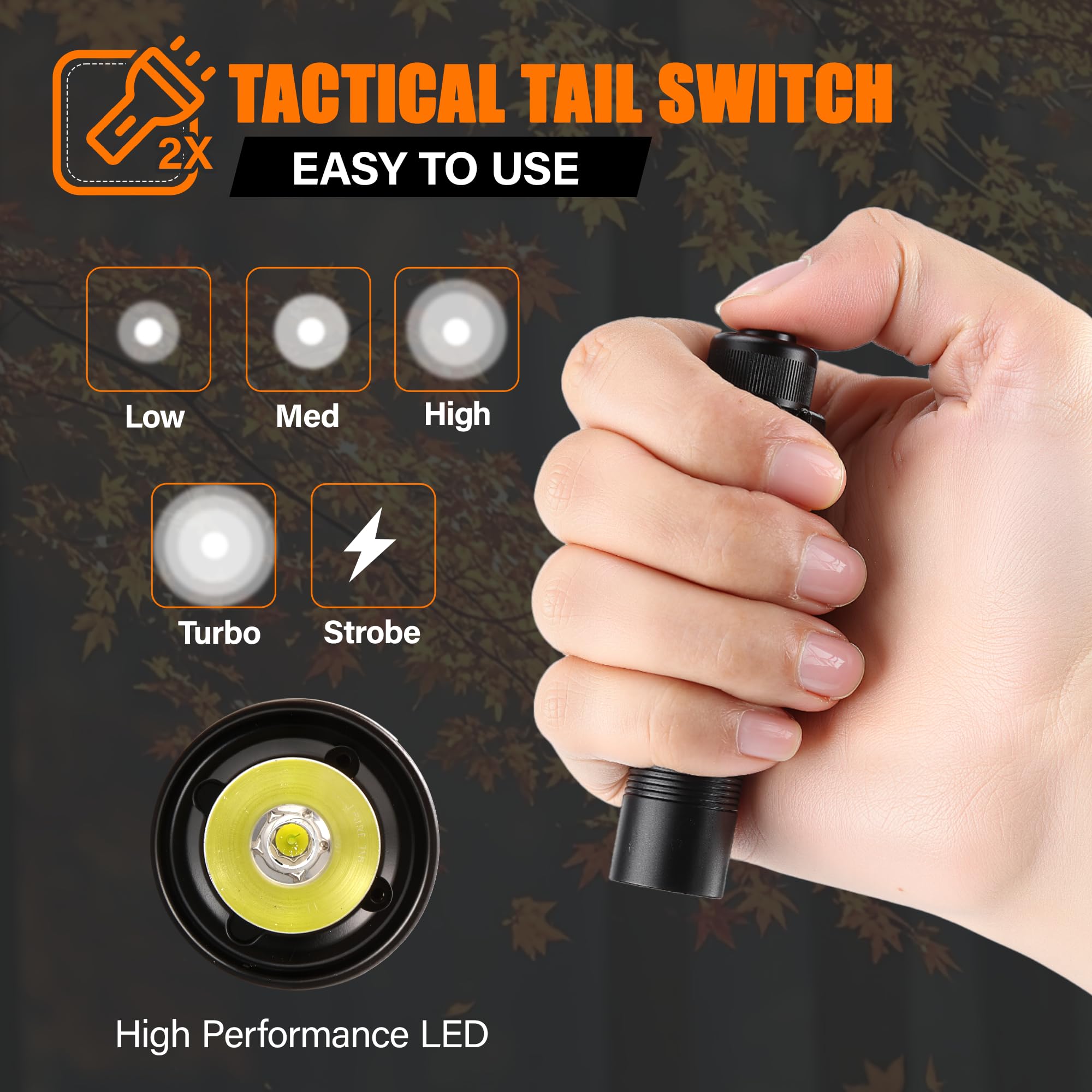 Sparkleing 500 Lumen Small Led Pocket Flashlight Usb C Battery Powered, Bright Mini Flashlights 1 Pack, Edc Flashlight Rechargeable, Compact Tiny Hat Clip On Flashlights For Night Dog Walking Camping Outdoor