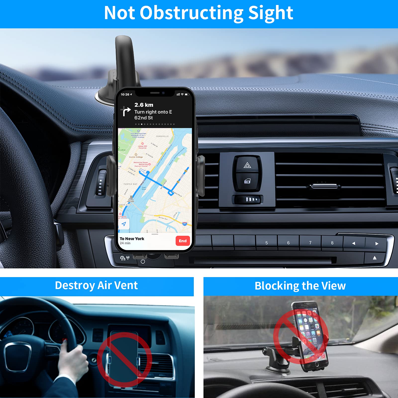 Apps2Car 13'' Gooseneck Car Phone Holder,Heavy Duty Phone Holder For Truck, [Flexibile Long Arm] [Anti Shake Stabilizer]Windshield Car Phone Mount Suction Cup,Fit For Iphone, Samsung &Other Cellphone