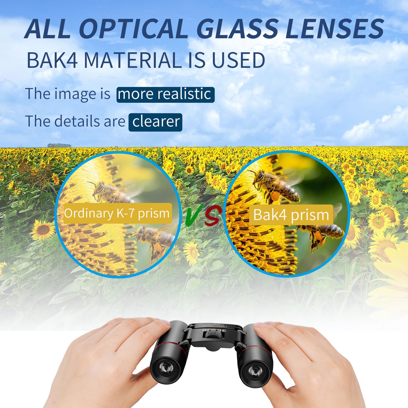 Qicbiud Compact Binoculars For Adults And Kids, Hd Mini Portable Outdoor Binoculars Children, Pocket Lightweight Folding For Bird Watching, Hunting, Concert, Theater, Opera, Traveling, Tourism, Shows