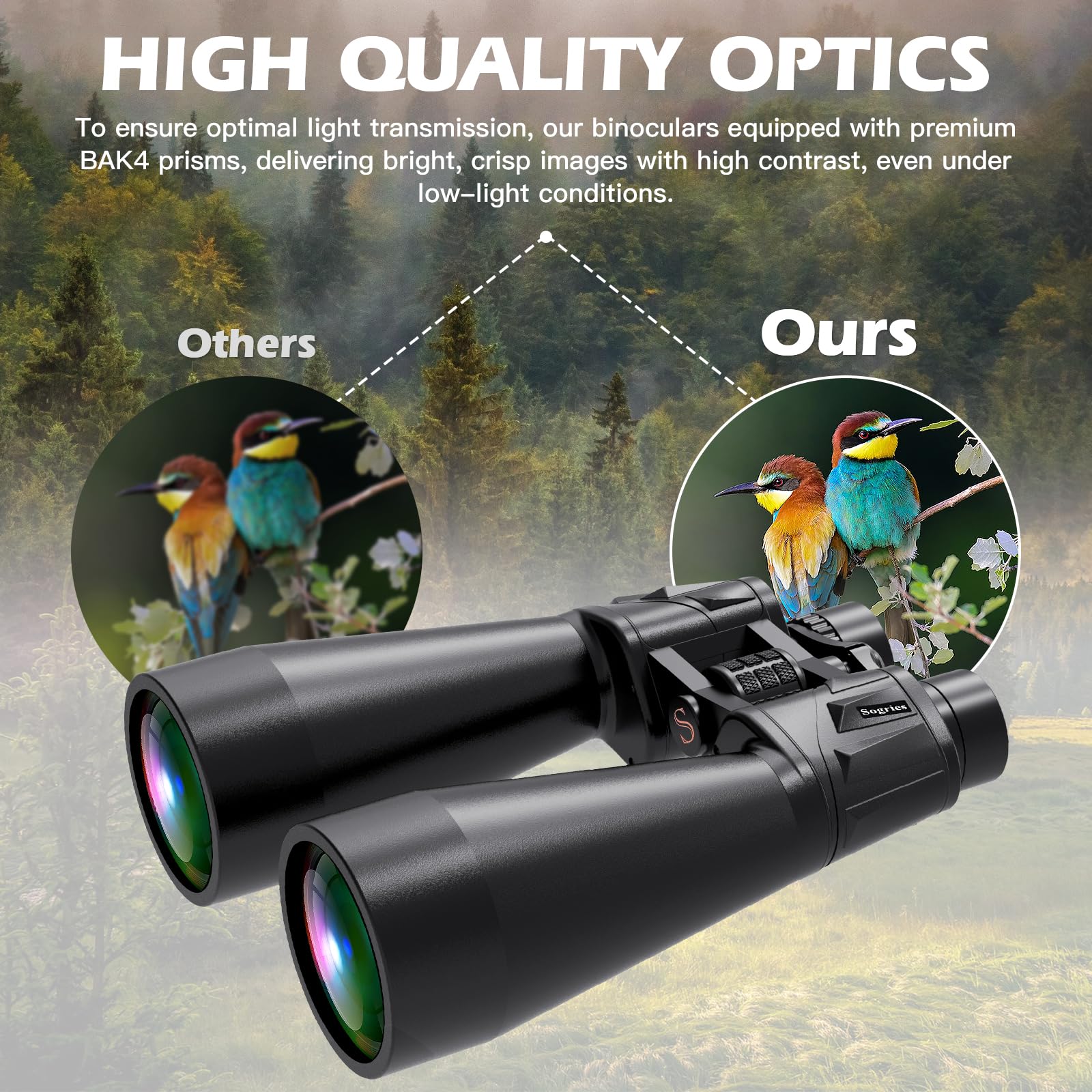 Sogries 18X70 High Power Binoculars For Adults-Outdoor And Astronomy Binocular,Large Aperture For Long Distance Viewing With Smartphone Adapter Mount And Binocular Tripod Adapter