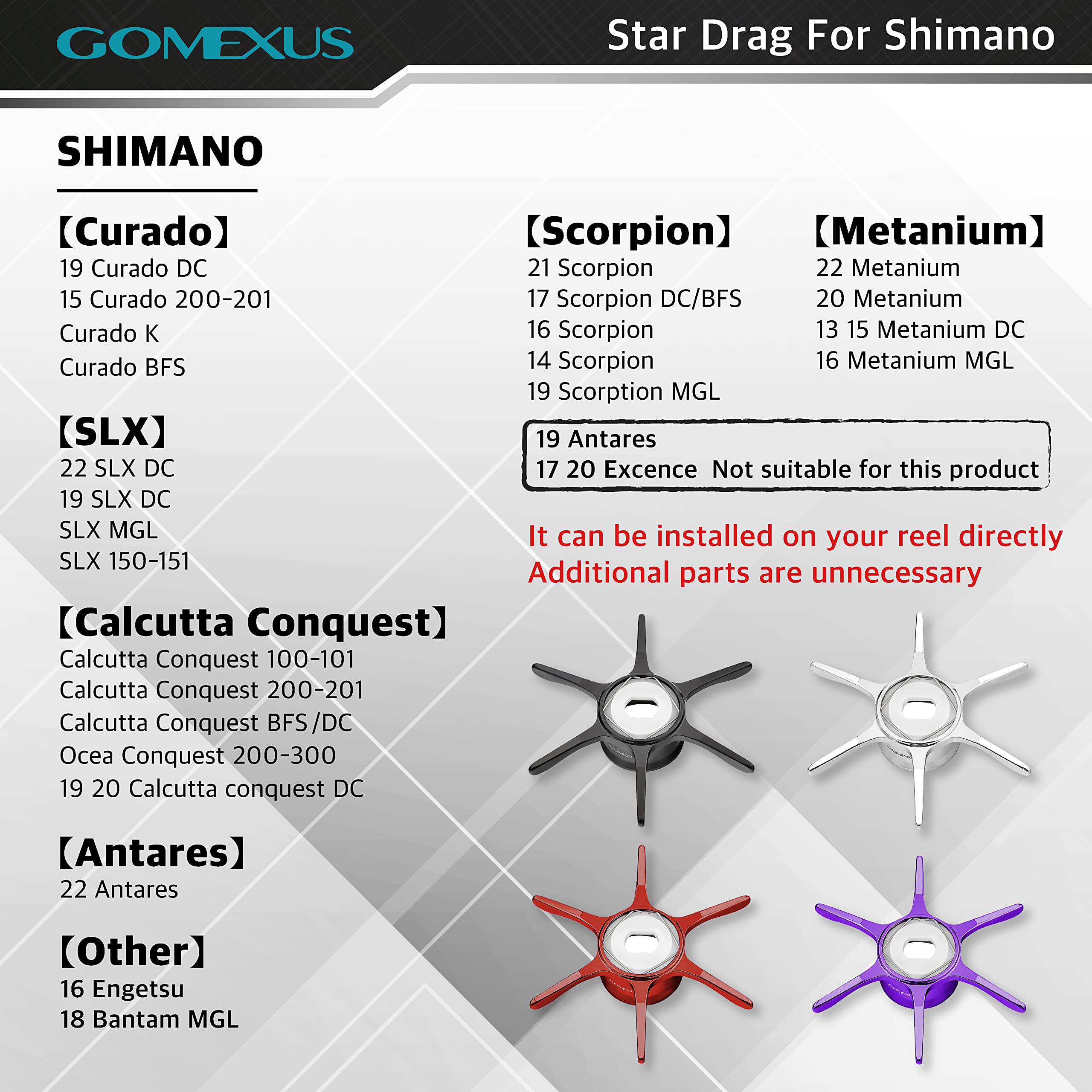 Gomexus Star Drag For Shimano Slx Curado Caltutta Conquest Antares Baitcasting Reel Star Drag(Not For Saltwater Fishing)