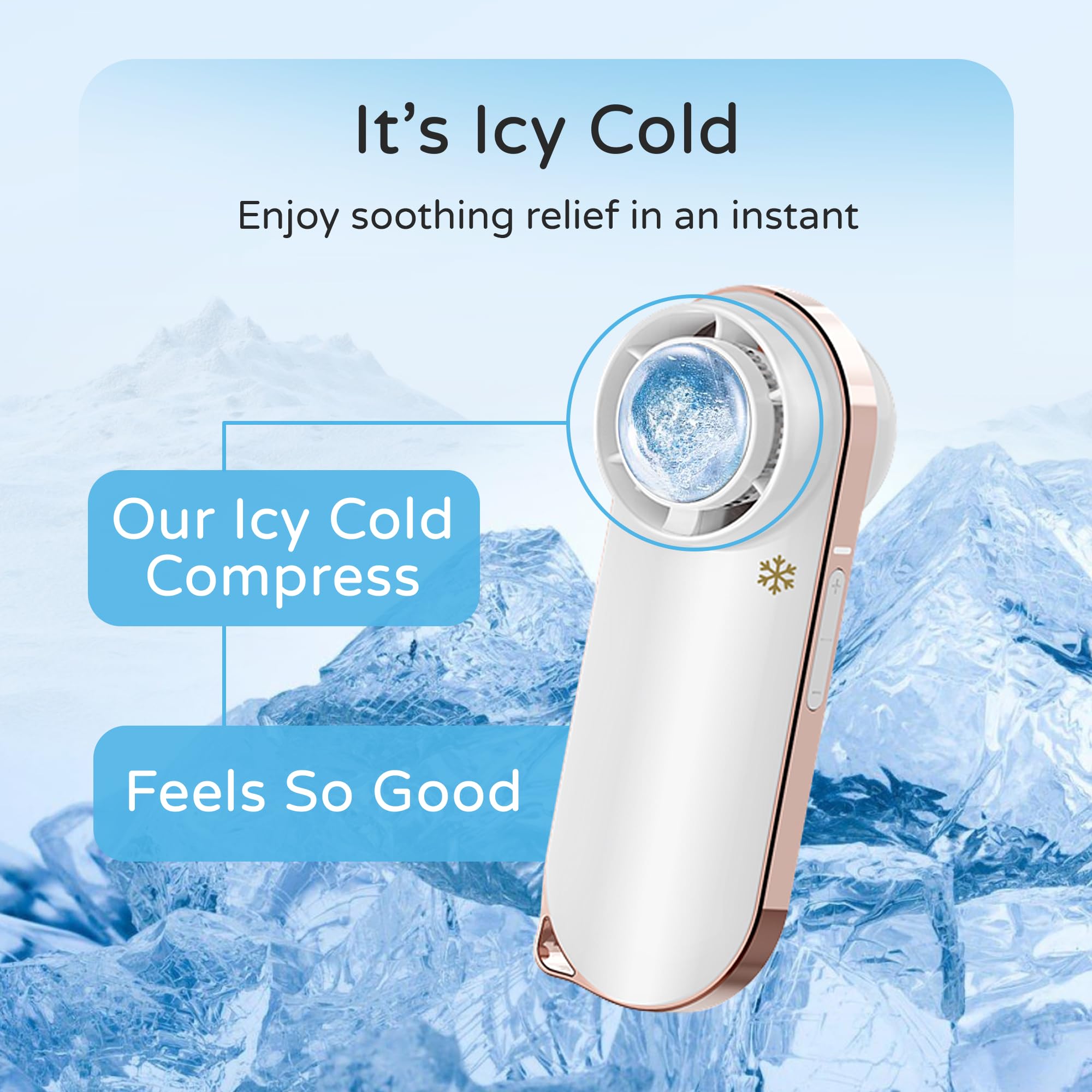 Turbo Mini Fan W Icy Cold Compress, Thermo-Tech Refrigeration, Small, Handheld, Rechargeable