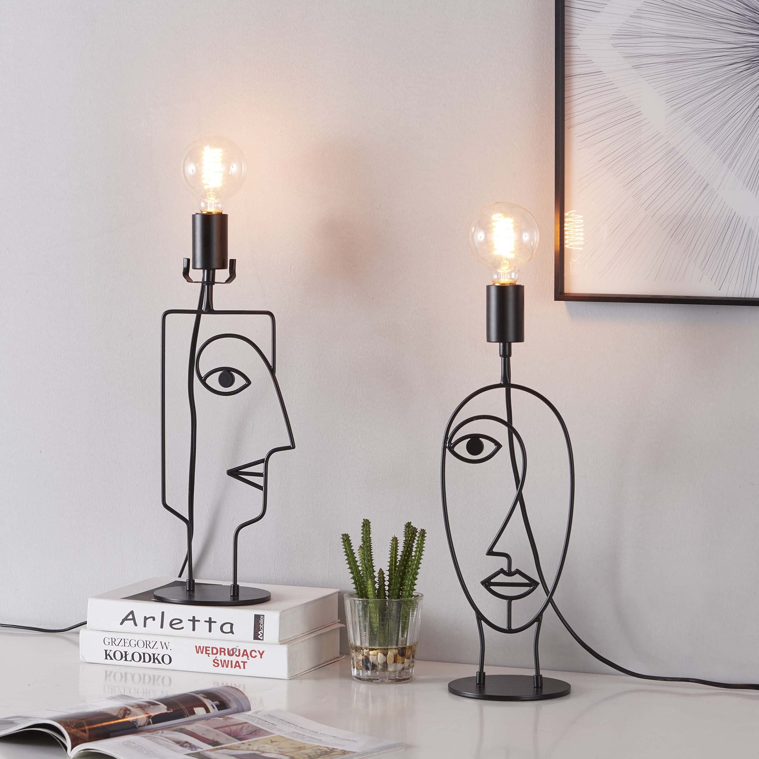 Woxxx Table Lamps For Living Room Set Of 2 Industrial Rustic Farmhouse Small Table Lamp Modern Black Table Lamps For Bedroom Office Kids Room Home Nightstand Lamps Bedside Lamp Desk Lamp (2 Pack)