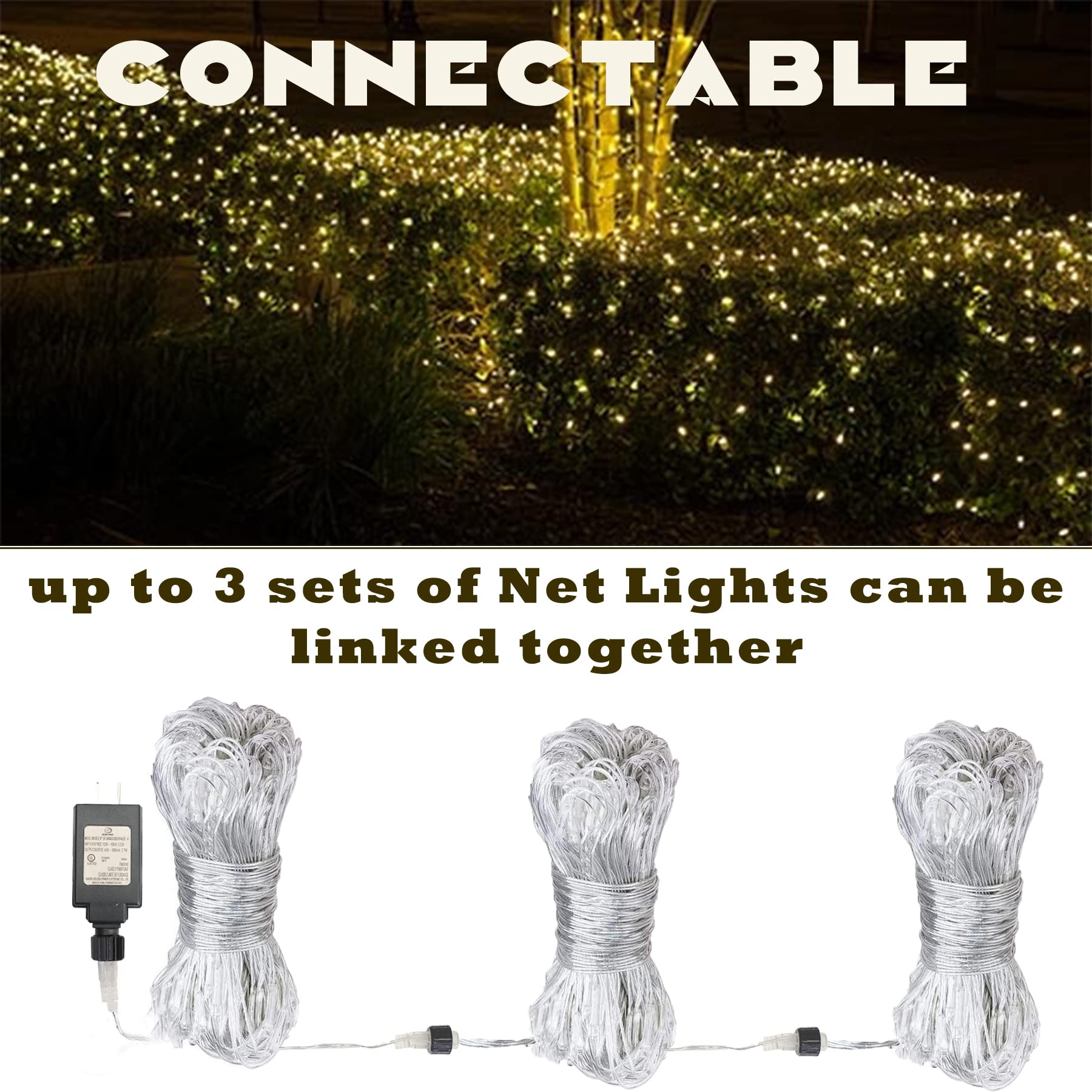 Eueasy Net Lights Outdoor, 270 Led Gazebo Lights, 10×10 Ft Connectable Chandelier With 8 Lighting Modes, Led Net Lighting For Bushes, Garden, Backyard, Holiday, Christmas