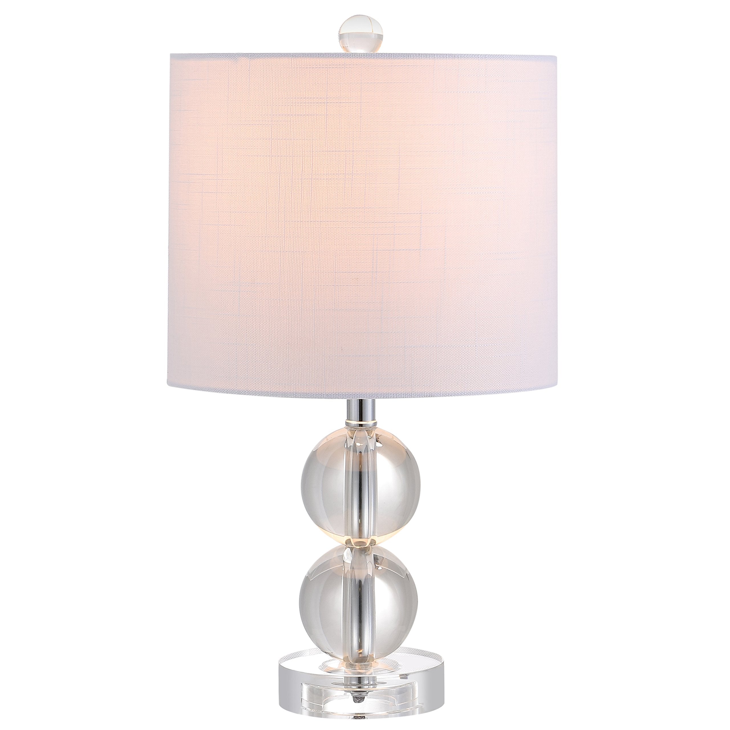 Jonathan Y Jyl2057A Brooklyn 17.5" Crystal Led Table Lamp Contemporary Transitional Bedside Desk Nightstand Lamp For Bedroom Living Room Office College Bookcase Led Bulb Included, Clear