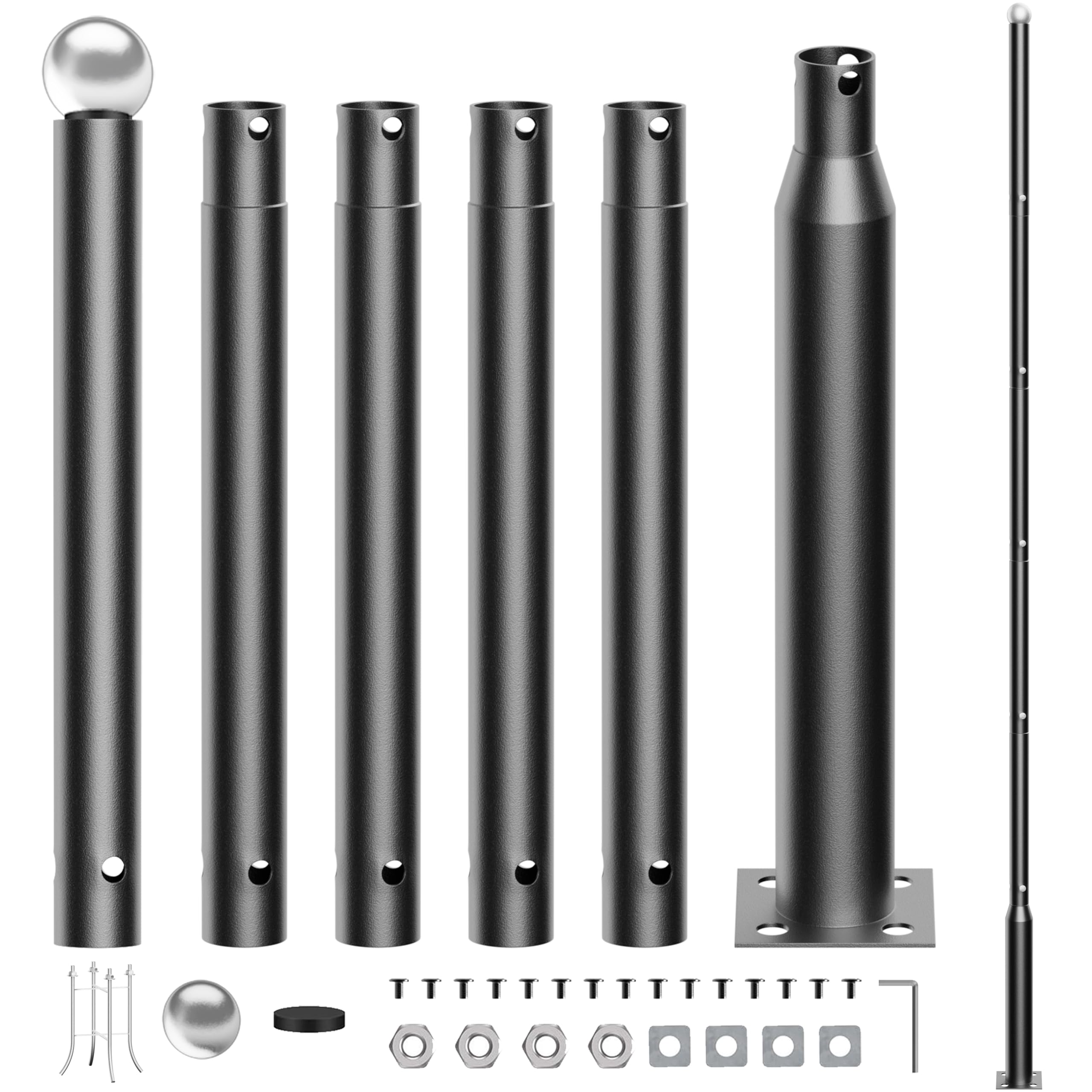 Xmptyn 20Ft Tall Solar Street Light Pole - Outdoor Lamp Post For Backyard, Porch, Patio,Pathway,Commercial Lighting And Walkway Parking Lot Light Pole For Solar Lights- Streetlight Pole Accessory 1Pack