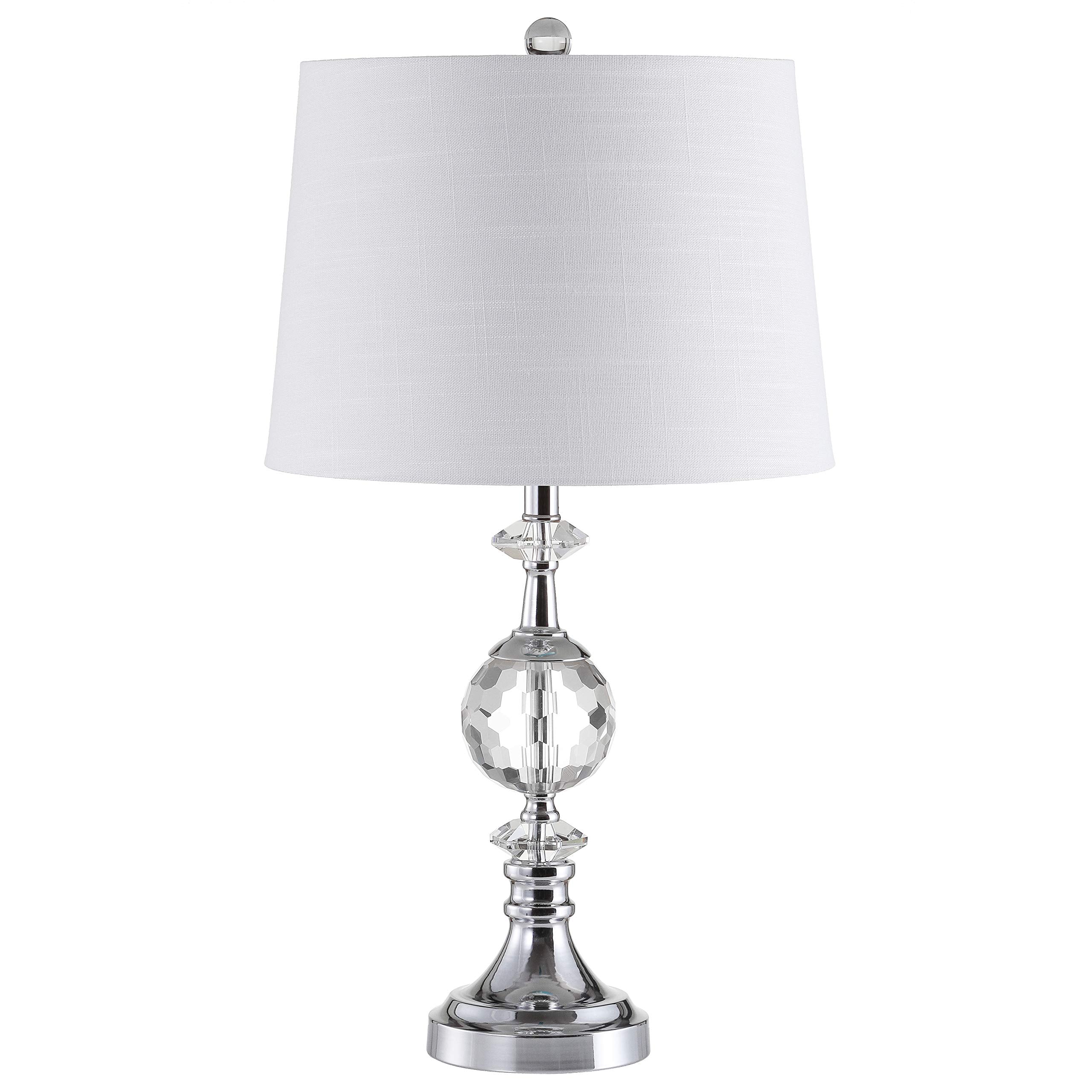 Jonathan Y Jyl5036A Channing 25.5" Led Crystal/Metal Table Lamp Glam Contemporary Bedside Desk Nightstand Lamp For Bedroom Living Room Office College Bookcase Led Bulb Included, Clear/Chrome