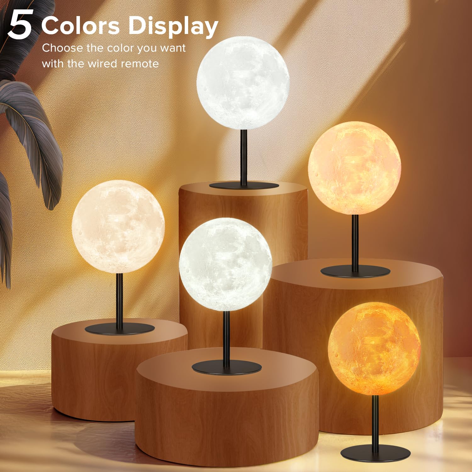 Ehobroc Moon Lamp Bedside Table Lamp, Dimmable Bedside Lamp With 30 Modes, Moon Night Light Small Table Lamp For Bedroom, Kids Room, Office, Desk Lamp Nightstand For Girls Boys Teen Women Birthday-2Pack