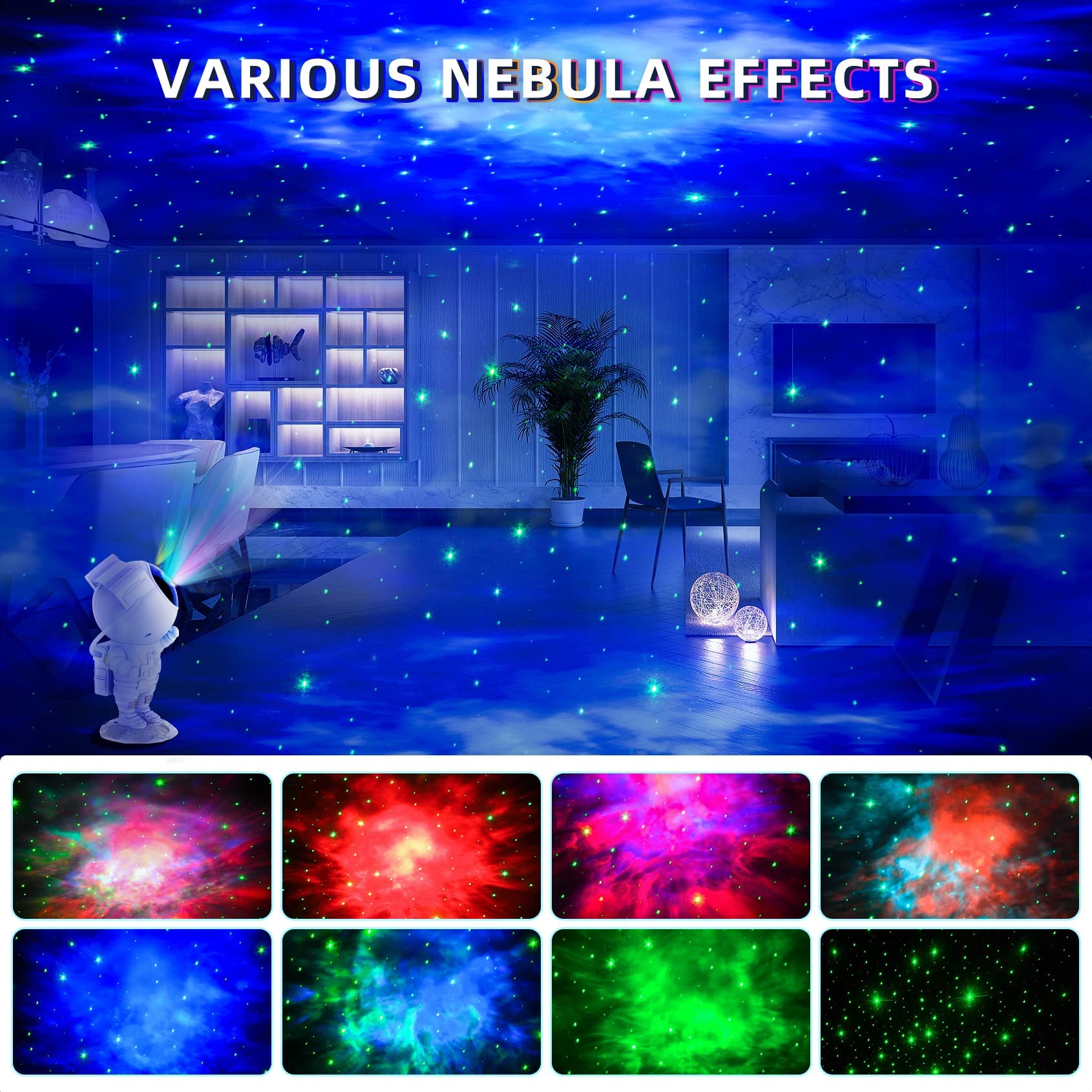Bybmorto [A  Choice] Astronaut Space Buddy Star Projector - Galaxy Projector Night Light With Remote, 360°Adjustable And Timer, Kids Galaxy Starry Nebula Projection Lamp For Bedroom, Game Room