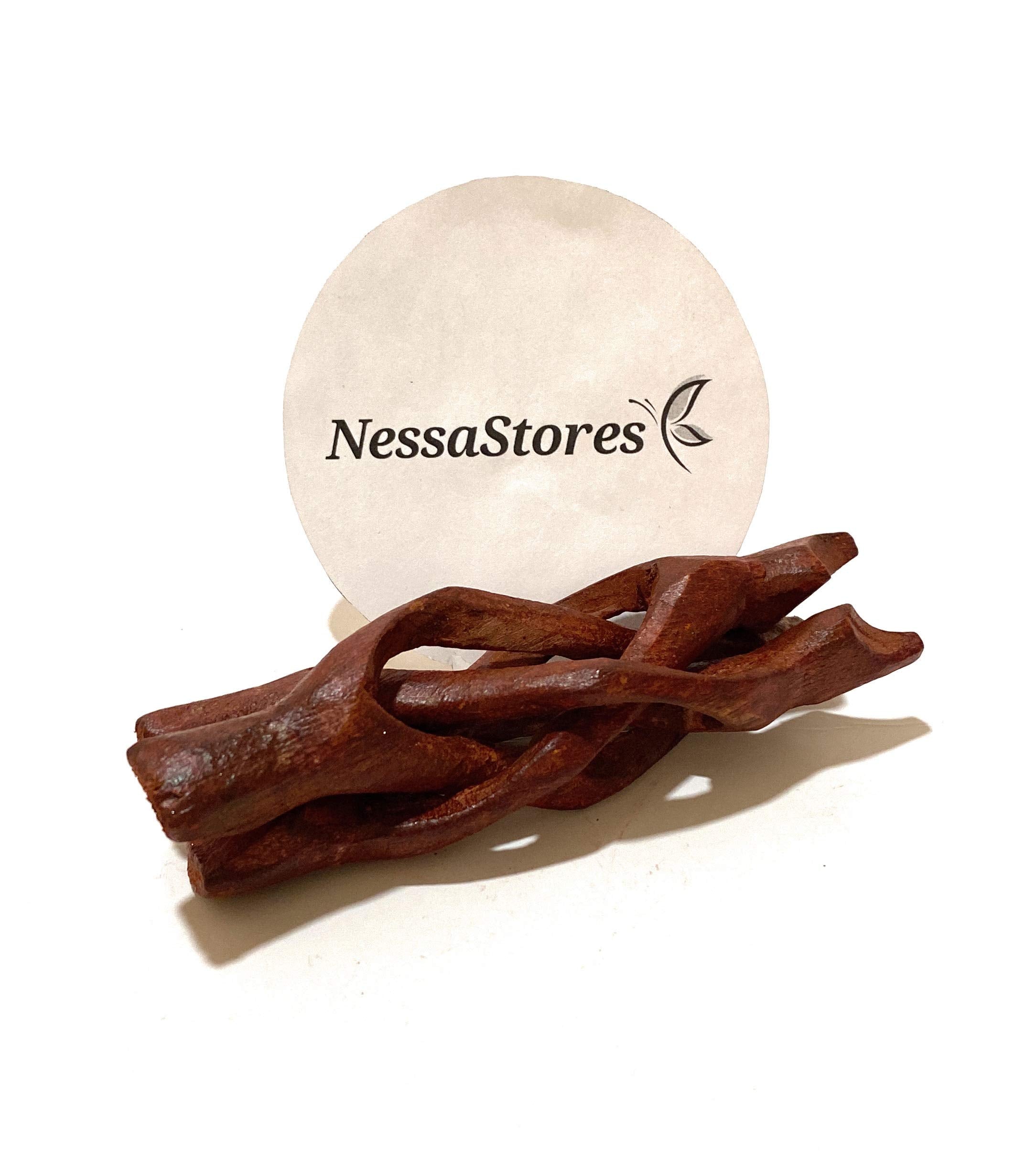 Nessastores Carved Tripod Wood Stand Holder 4" #Jc-045 (8 Pcs)