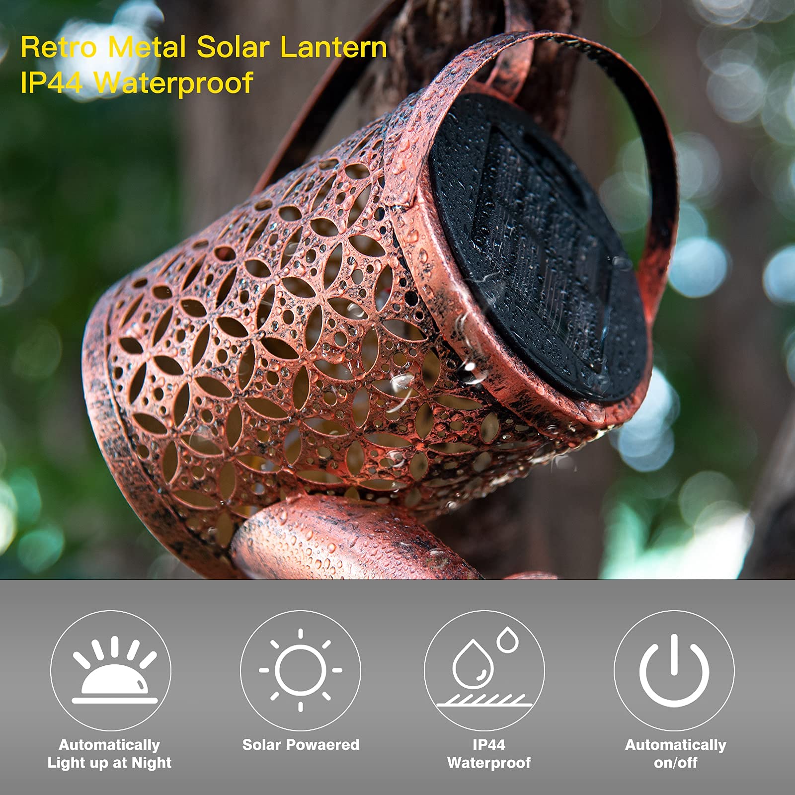 Undreem Solar Light Outdoor Decorative Hanging Lanterm, Waterproof, Prefert For Your Garden, Table, Patio, Yard, Or Pathway