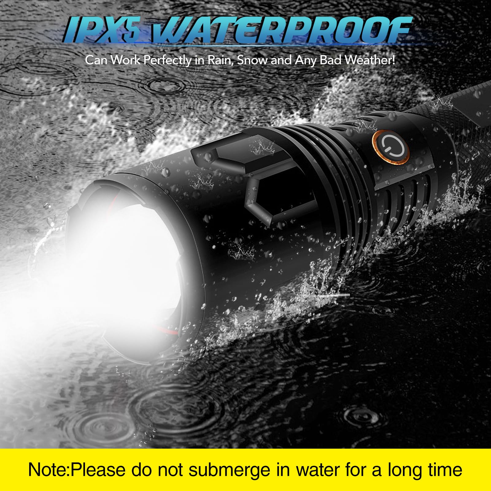 Wordtaiki Rechargeable Flashlights 990,000 High Lumens Flashlight Super Bright High Powered Led Flashlight With Zoomable & 5 Modes,Waterproof Powerful Handheld Flash Light For Home Emergencies
