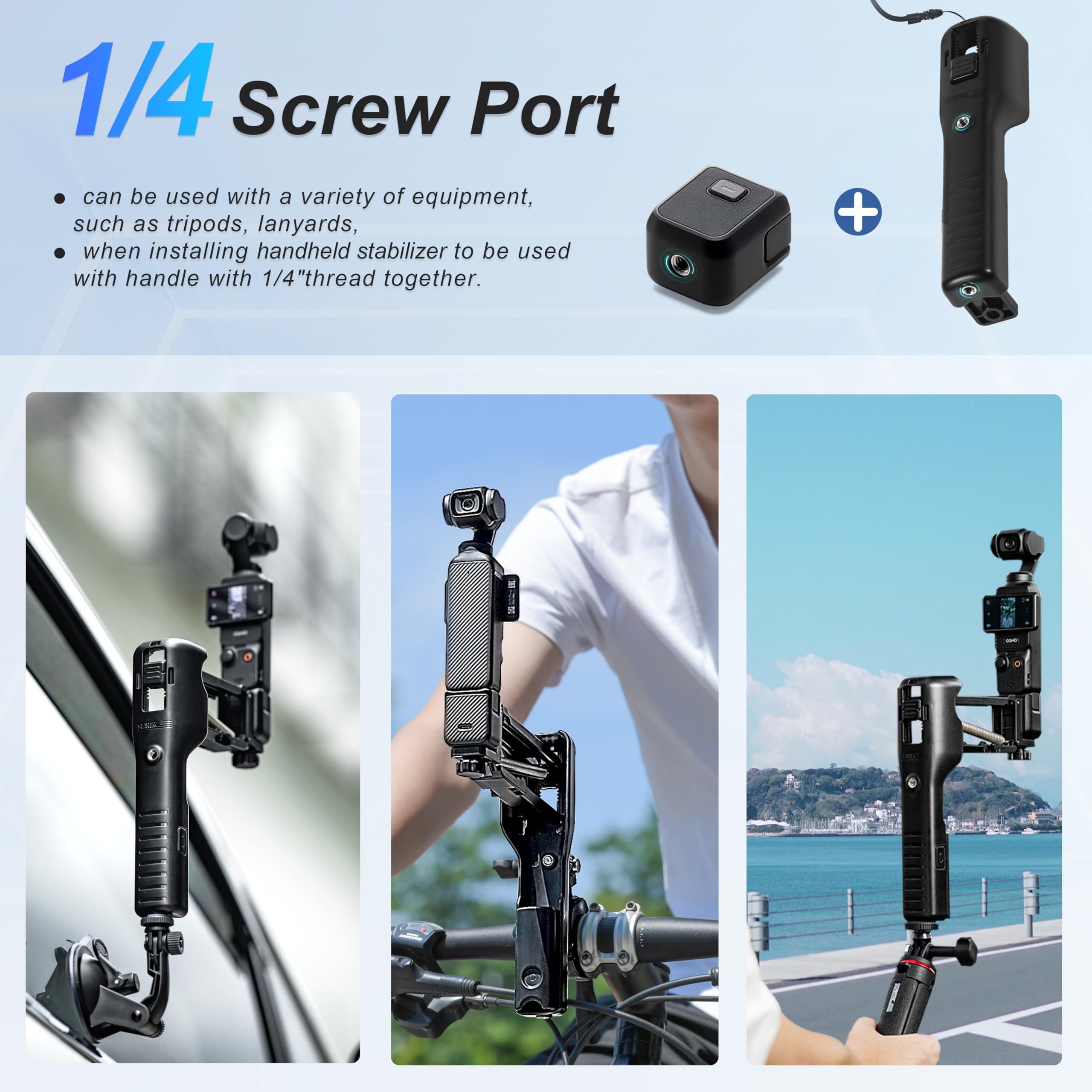 Startrc Osmo Pocket 3 Handheld Stabilizer, Mini Z-Axis Anti-Shake Handle Grip Holder Storage Protective Case For Dji Osmo Pocket 3 Creator Combo Accessories For Camera Vlog Live Shooting Video