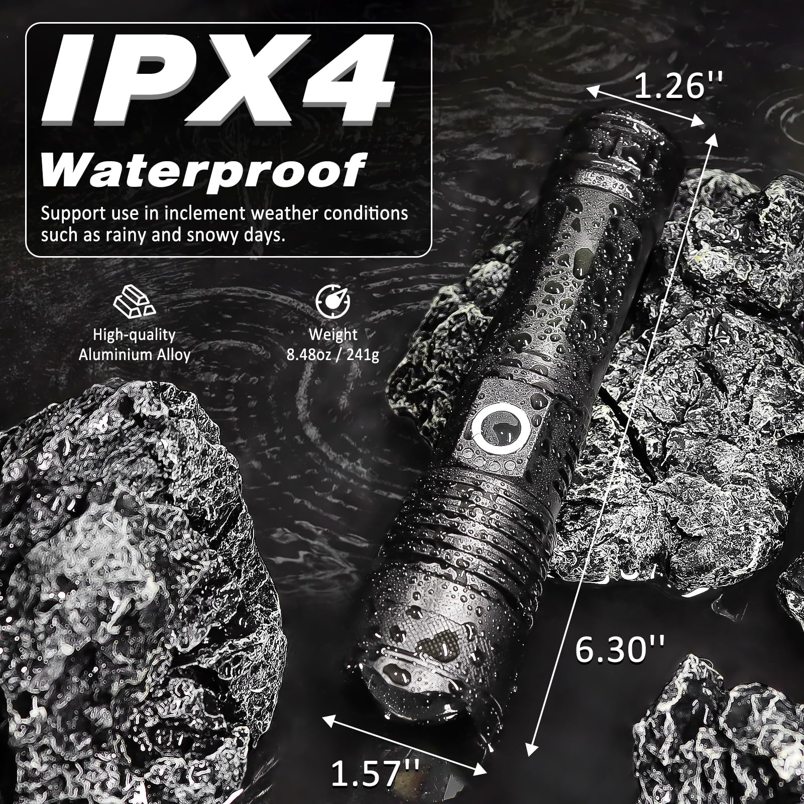 Isunmea Rechargeable Strong Flashlight, 2Packs Zoomable Led Powerful Flashlights 1500Lm High Lumens W/ 5 Modes Waterproof Handheld Flash Light For Emergencies Outdoor Camping Hiking Home Power Outage