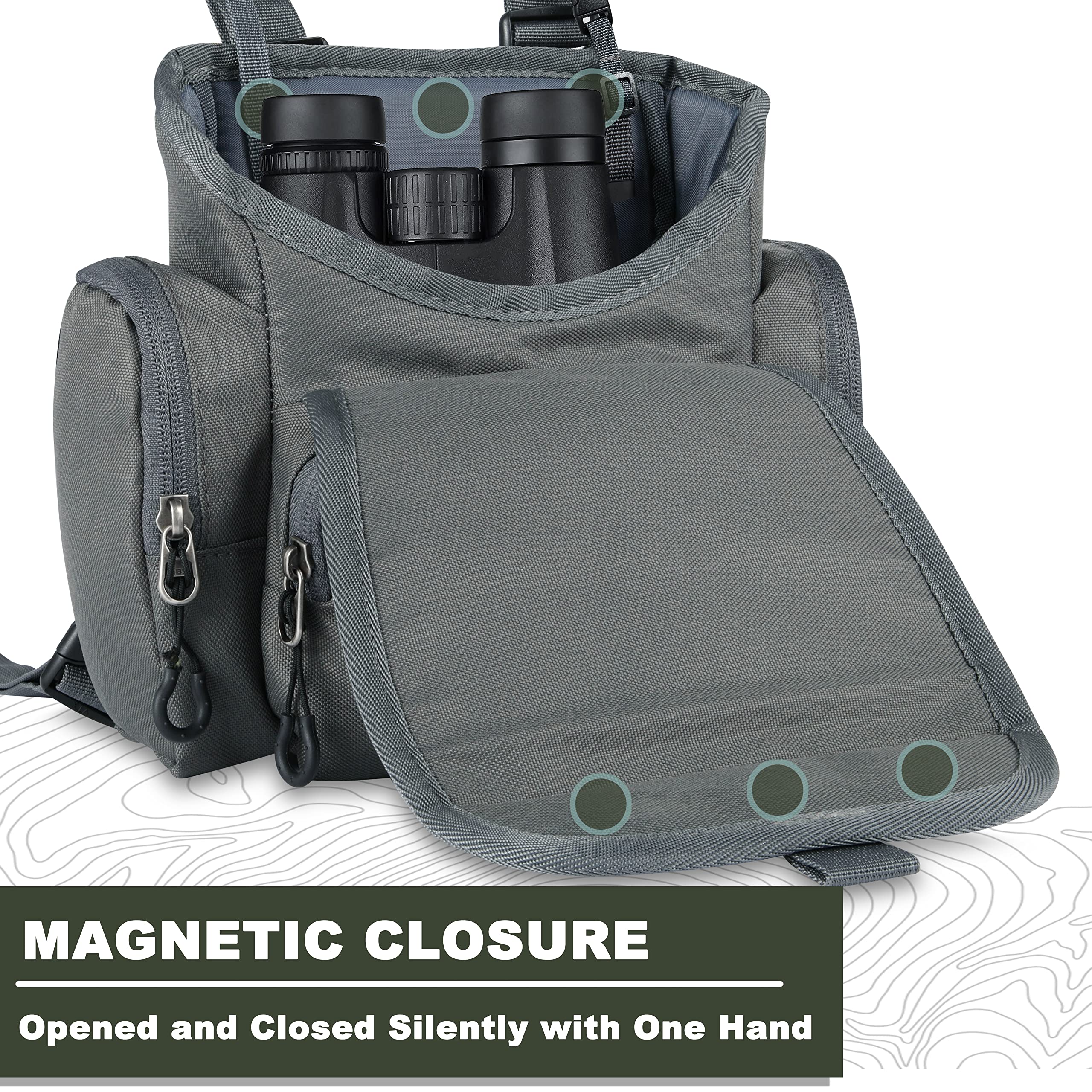 Uiihunt Binocular Harness: Lightweight Bino Harness With Rangefinder Pouch, Portable Chest Pack For Hunting & More